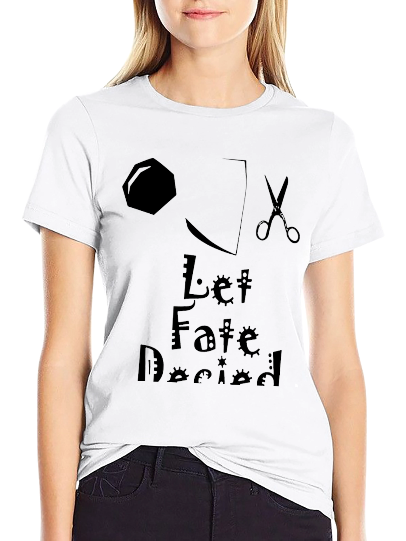 Black Let Fate Decide Graphic Tee - Black view 9