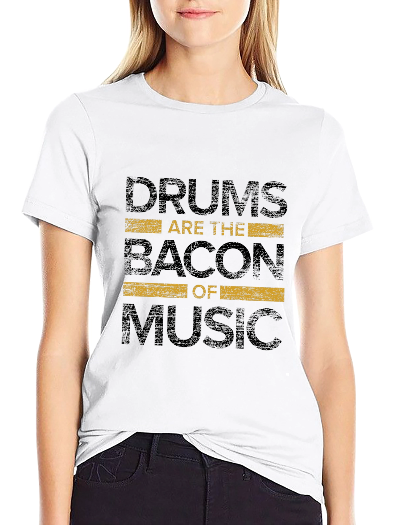 Black Drums Are The Bacon of Music - Graphic T-Shirt view 9