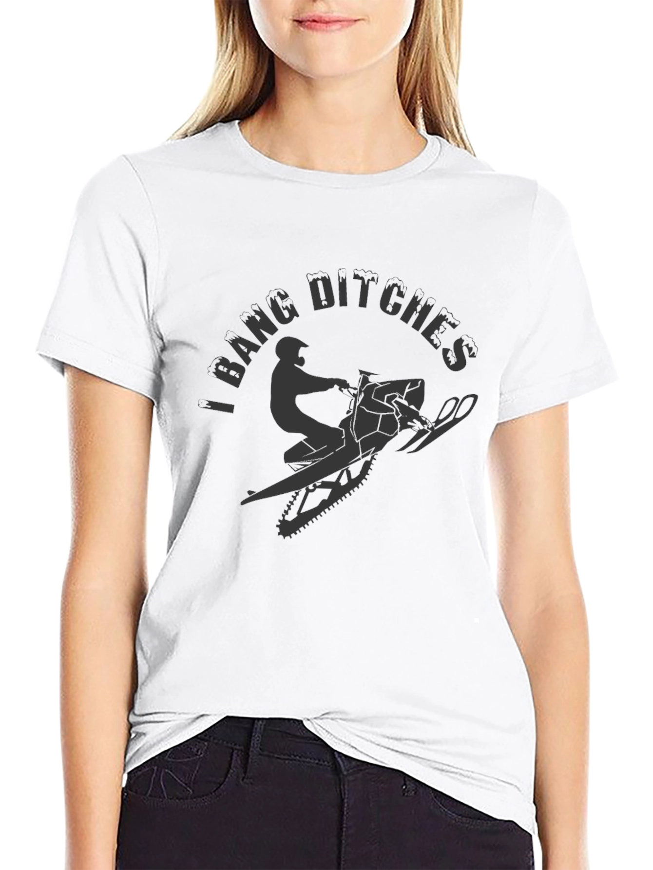 Black I Bang Ditches T-Shirt - Snowmobile Tee view 9
