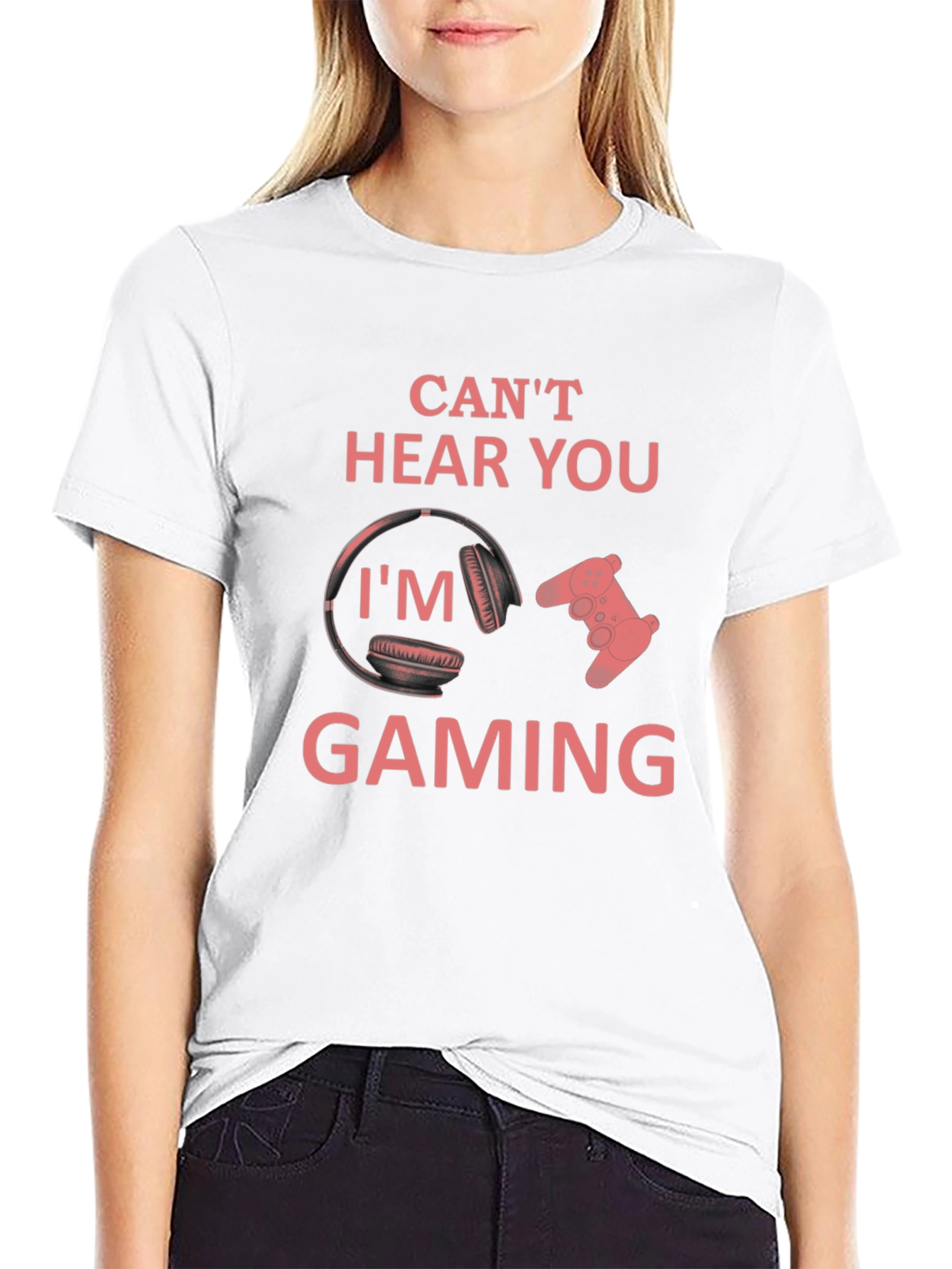Black Can't Hear You I'm Gaming T-Shirt view 9