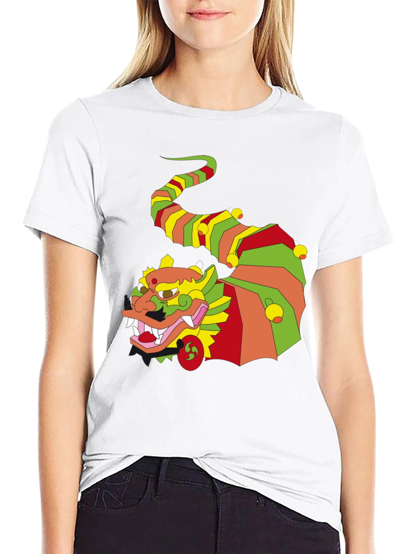 Black Funky Dragon Graphic Black T-Shirt view 9