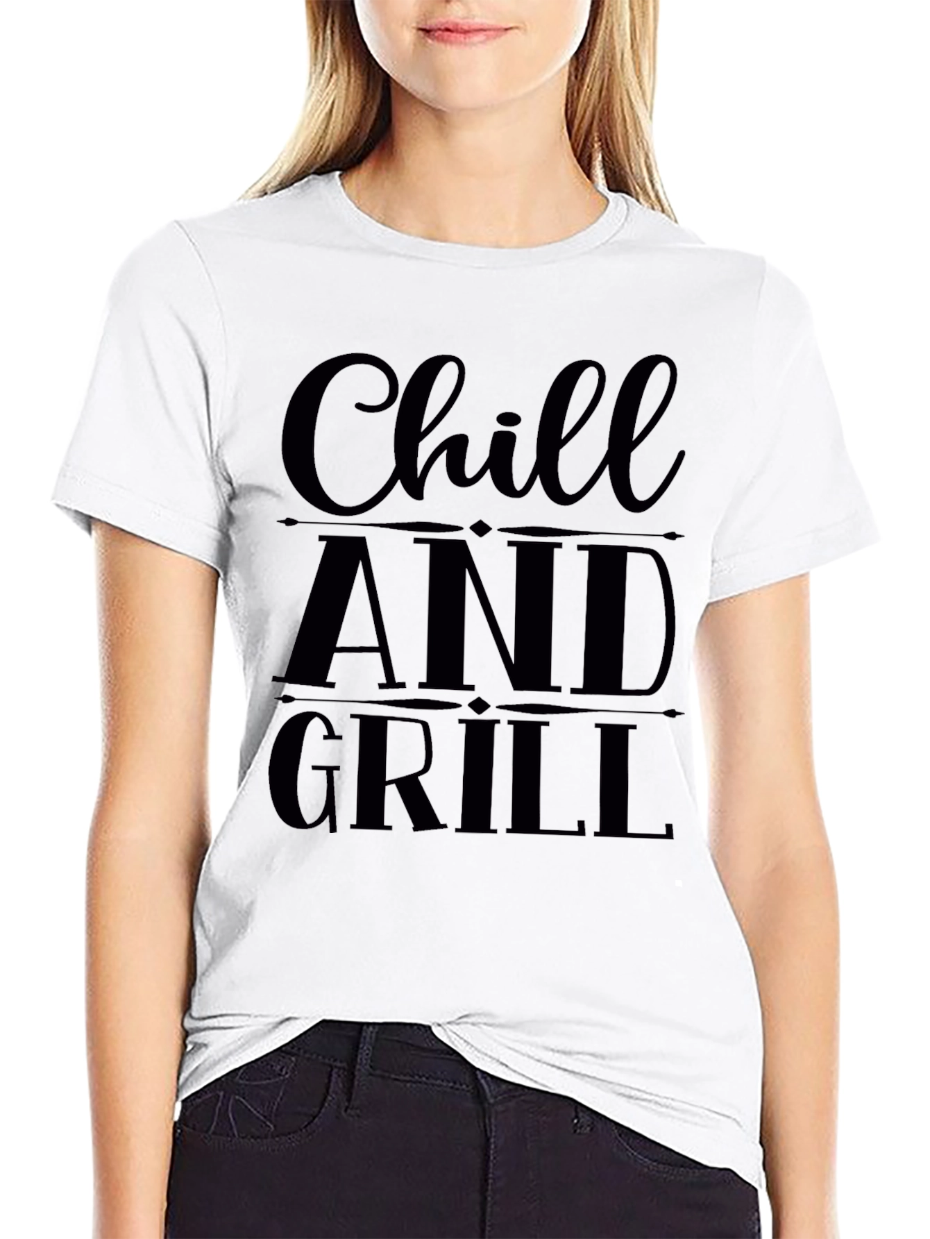 Black Chill and Grill Black Graphic T-Shirt view 9
