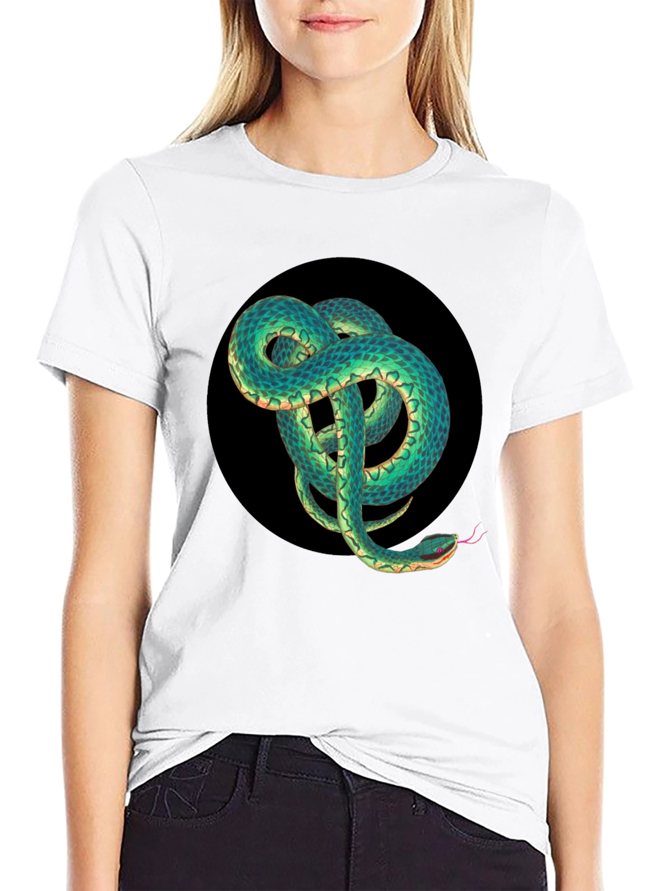 Black Snake Graphic Black T-Shirt view 9