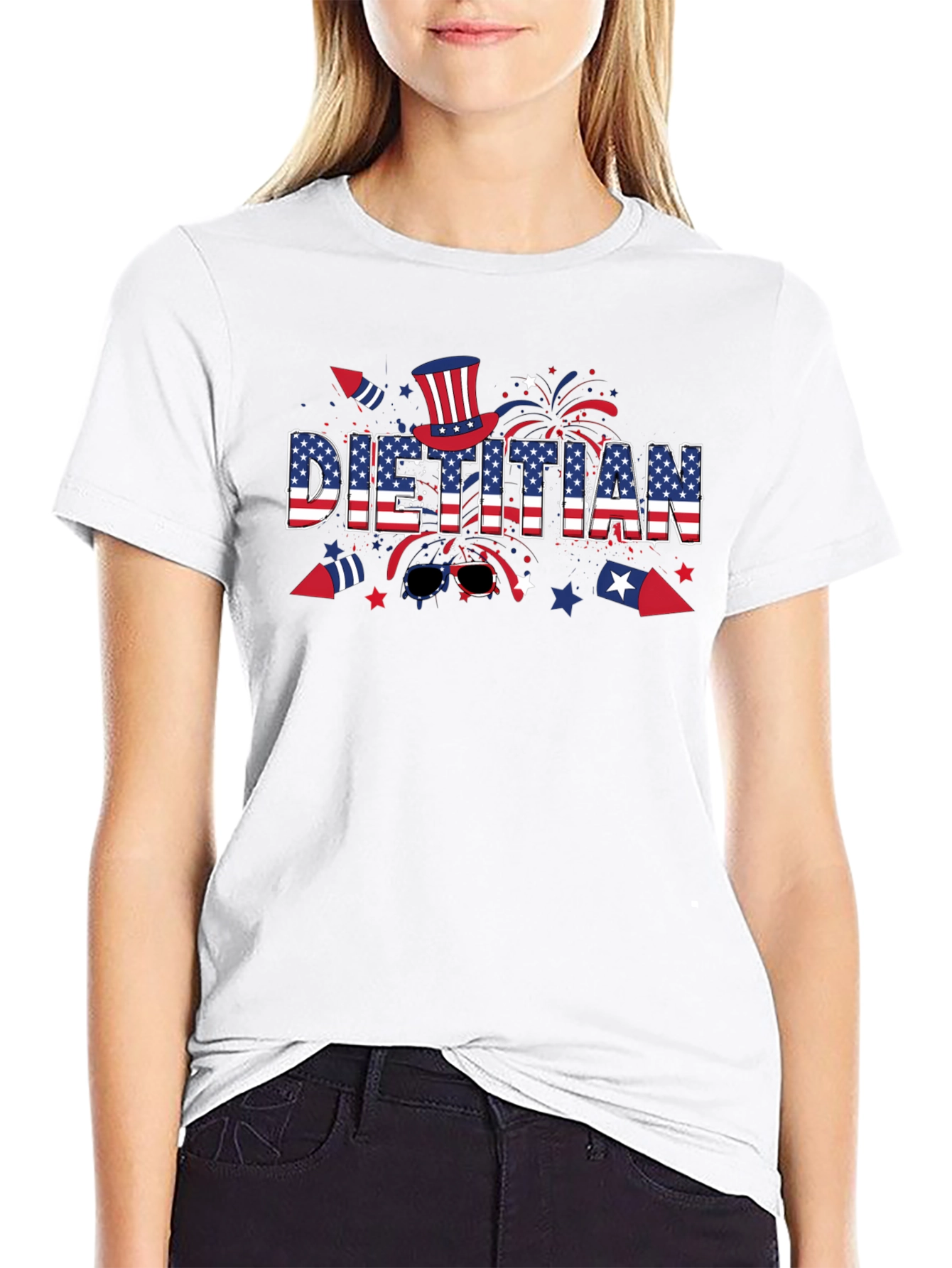 Black Dietitian Patriotic T-Shirt view 9