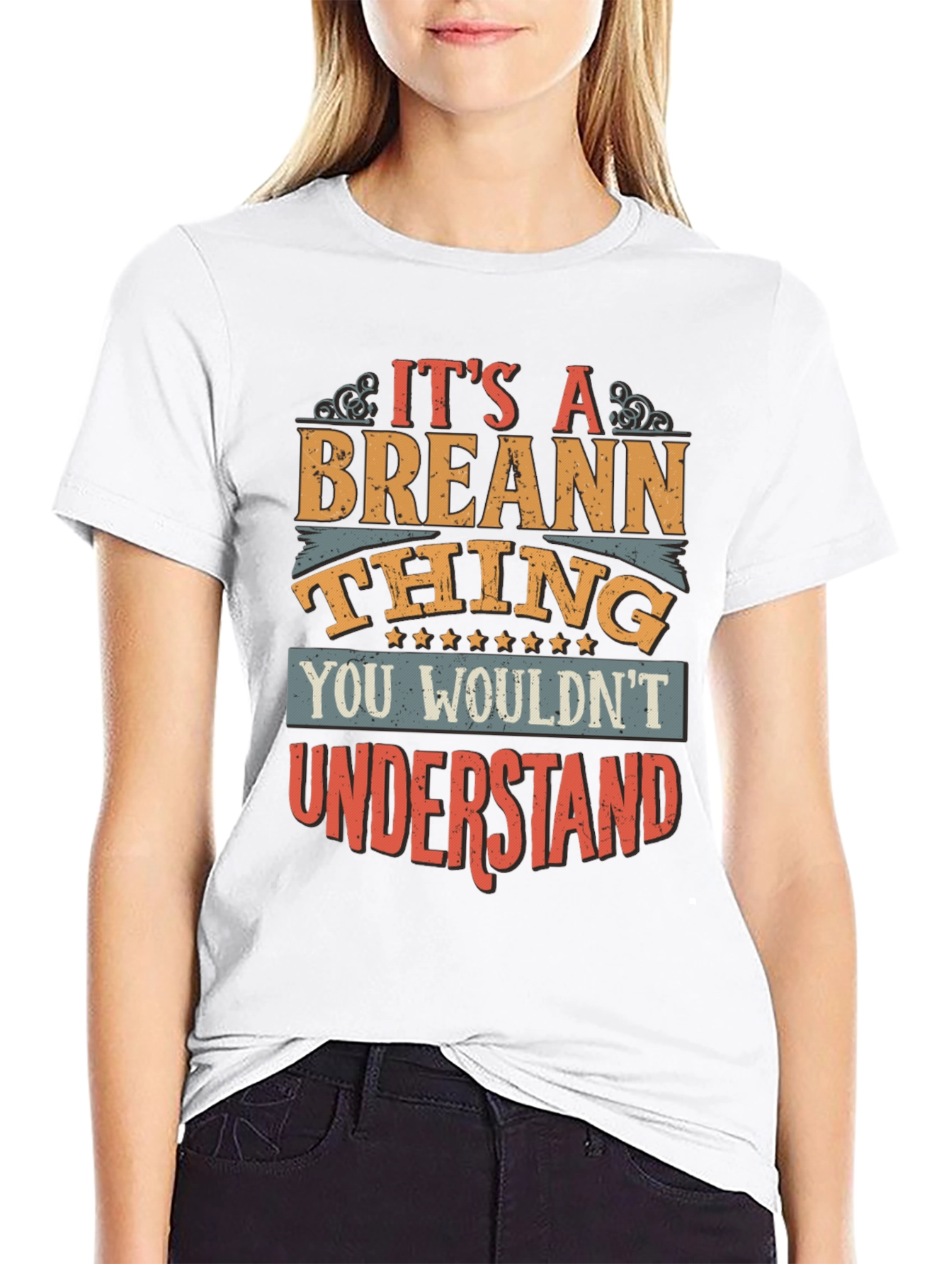 Black Breann Thing T-Shirt - Funny Personalized Name Tee view 9