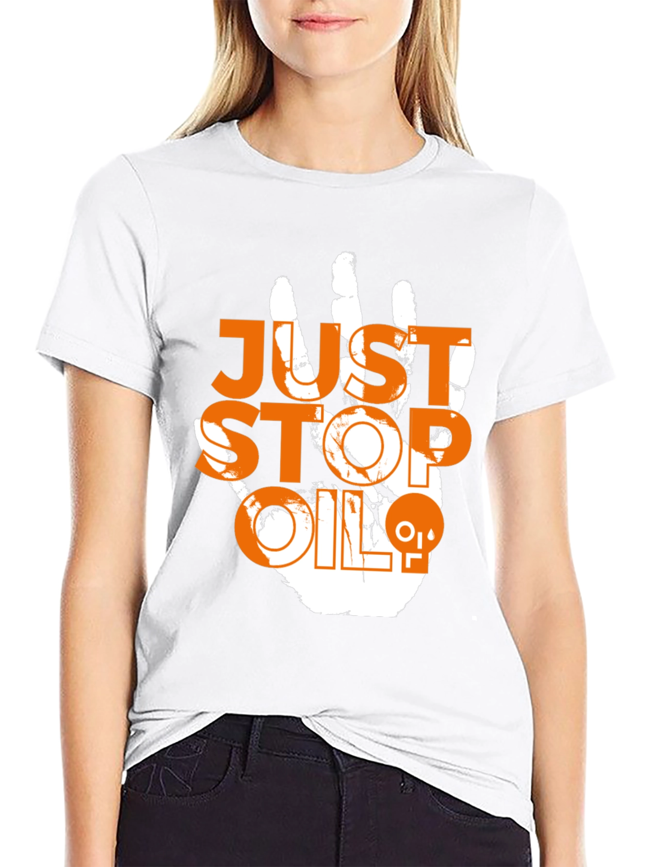 Black Just Stop Oil Tee - Eco-Friendly Activist Shirt view 9