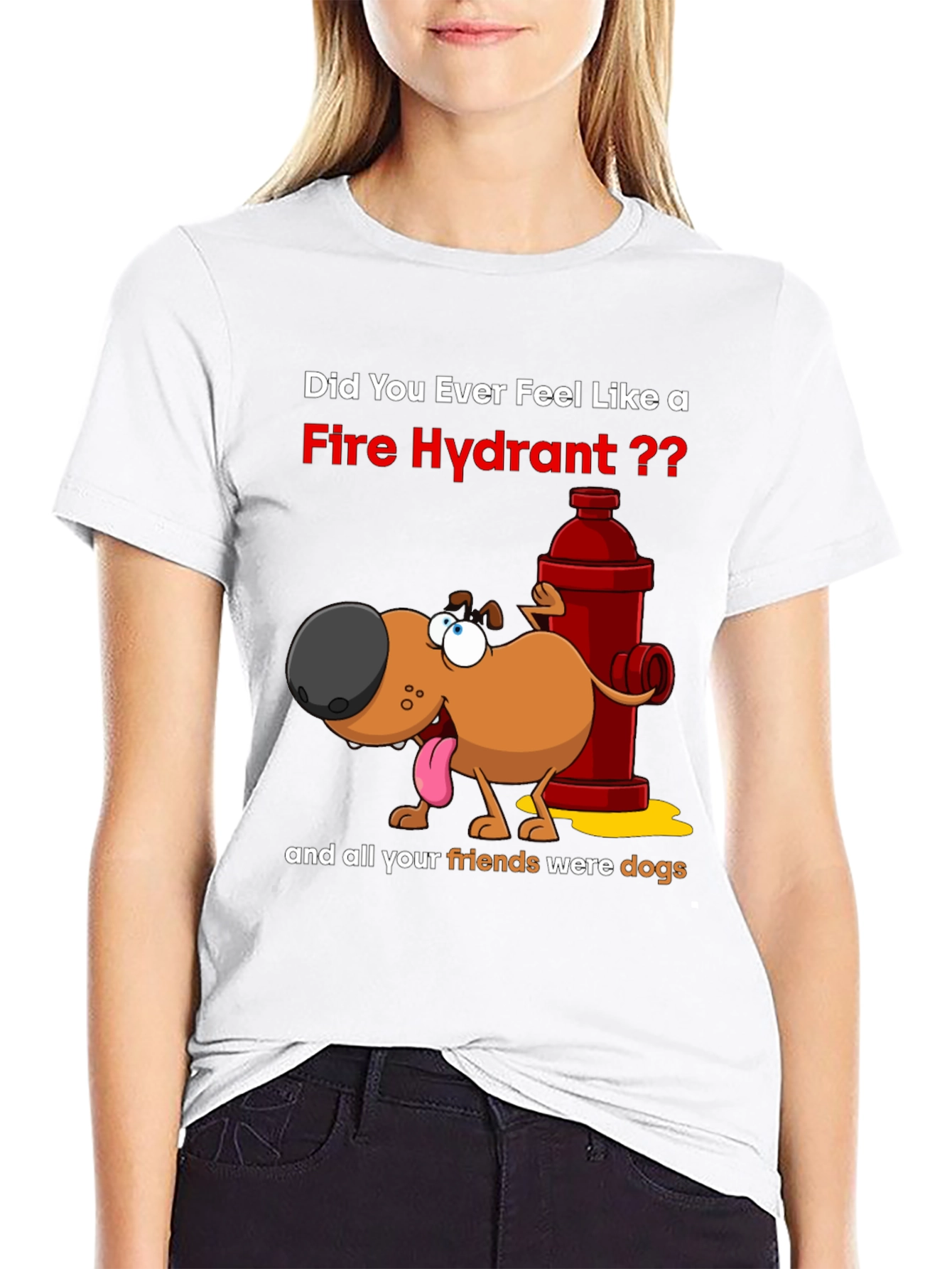 Black Dog & Fire Hydrant Graphic T-Shirt view 9