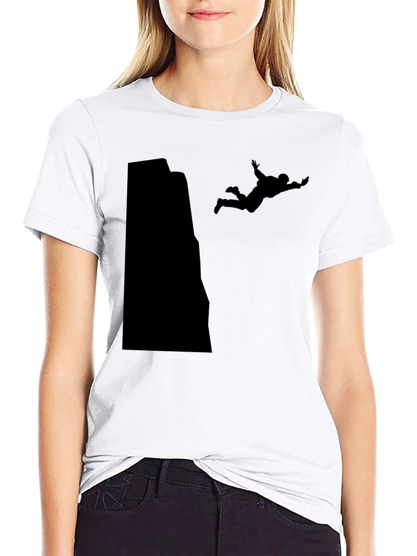 Black Daredevil Black Tee - Extreme Sports Silhouette Design view 9
