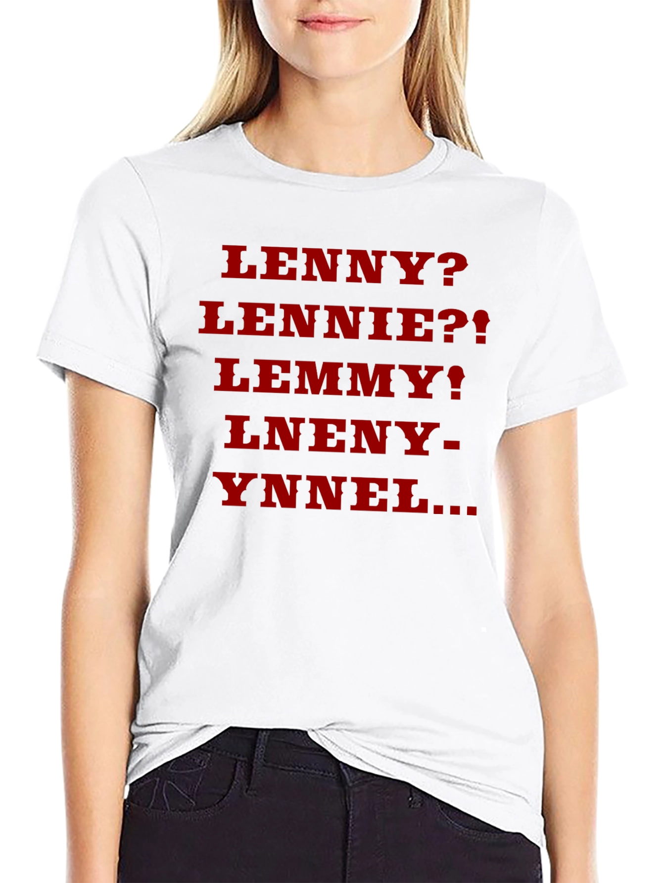 Black Lenny? Parody T-Shirt - Black Cotton Blend view 9