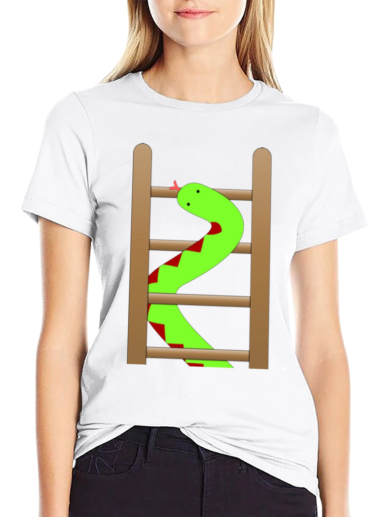 Black Snake on Ladder Graphic Tee view 9