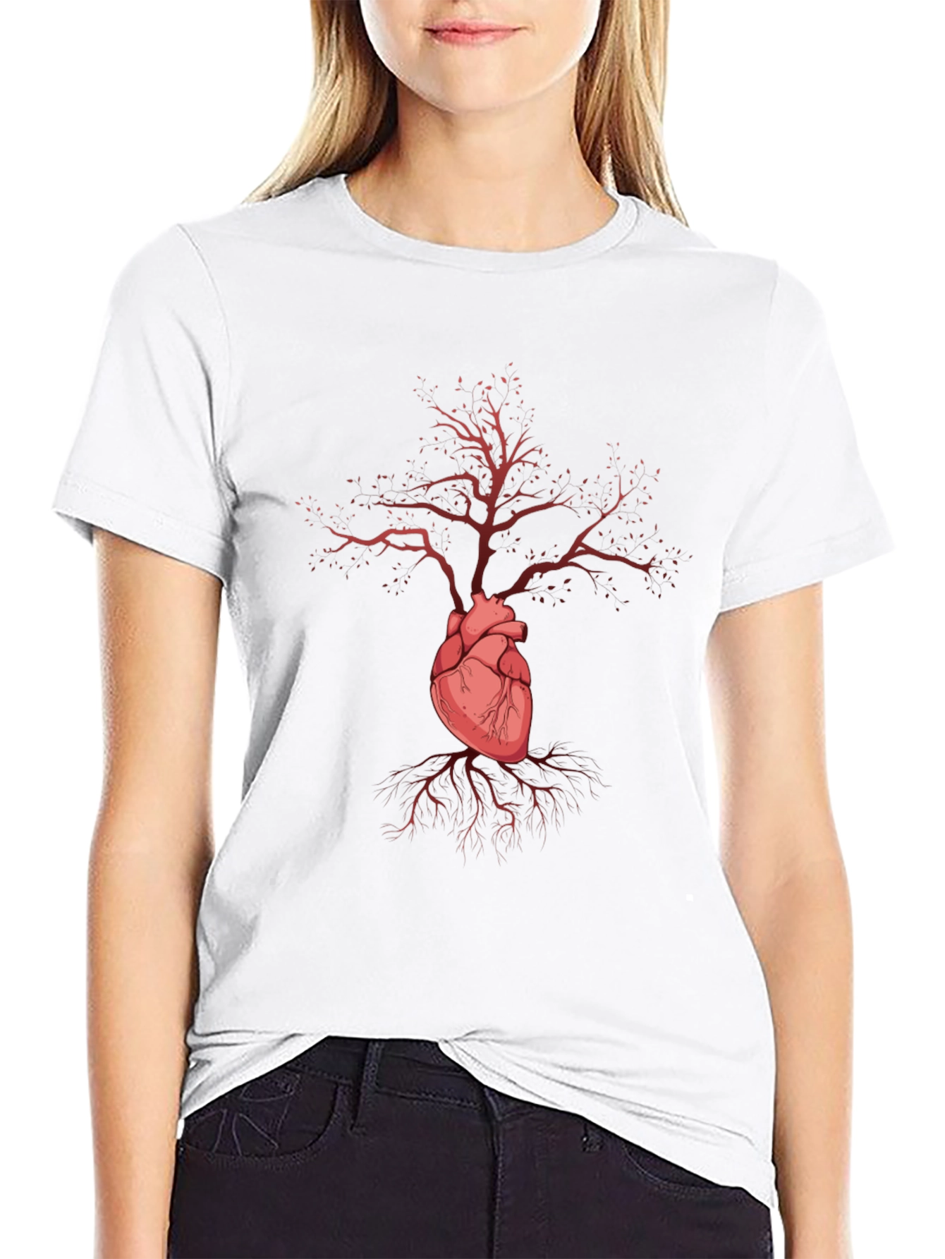 Black Heart Tree Graphic Tee - Stylish & Unique view 9