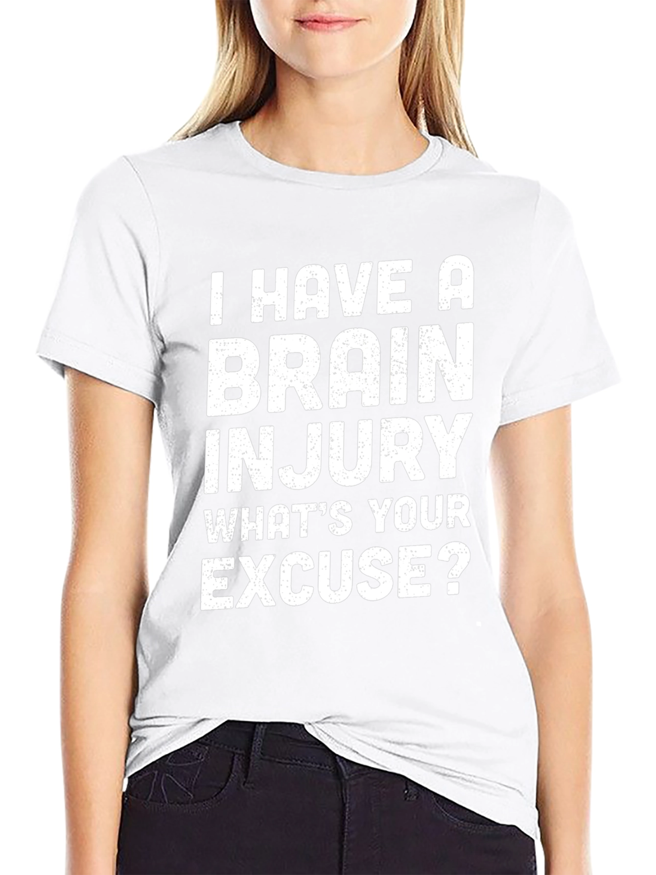 Black I Have A Brain Injury T-Shirt - Funny Sarcastic Tee view 9