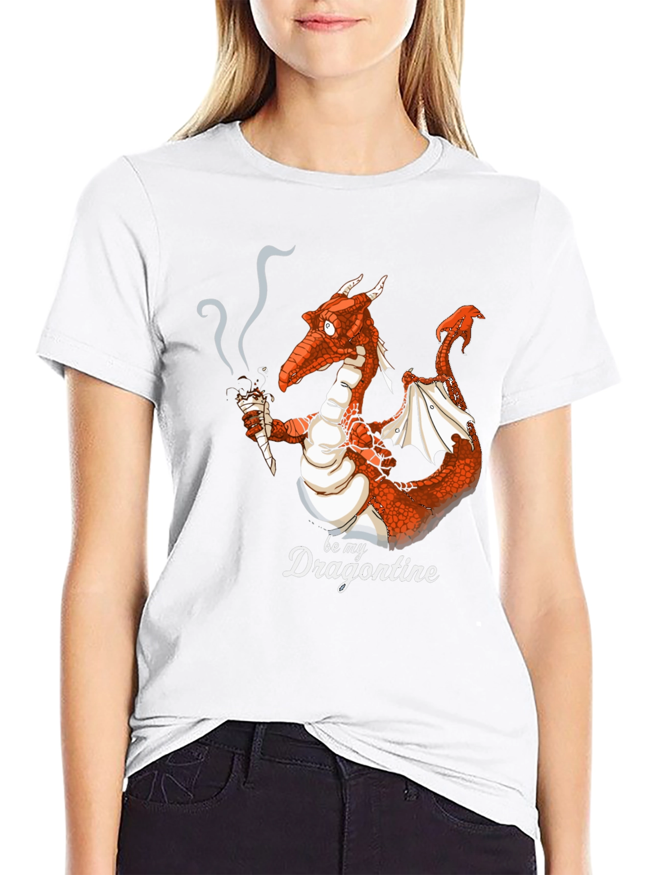 Black Dragon Smoking Ice Cream Funny Graphic Tee view 9