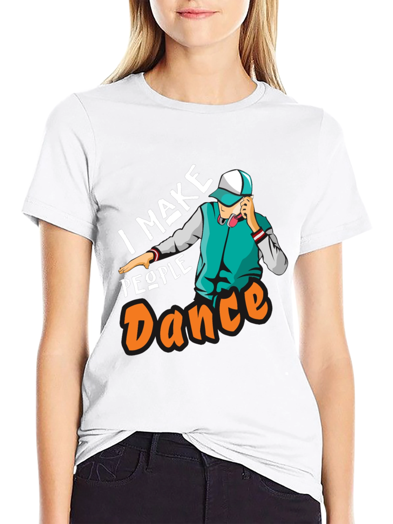 Black I Make People Dance Graphic T-Shirt view 9
