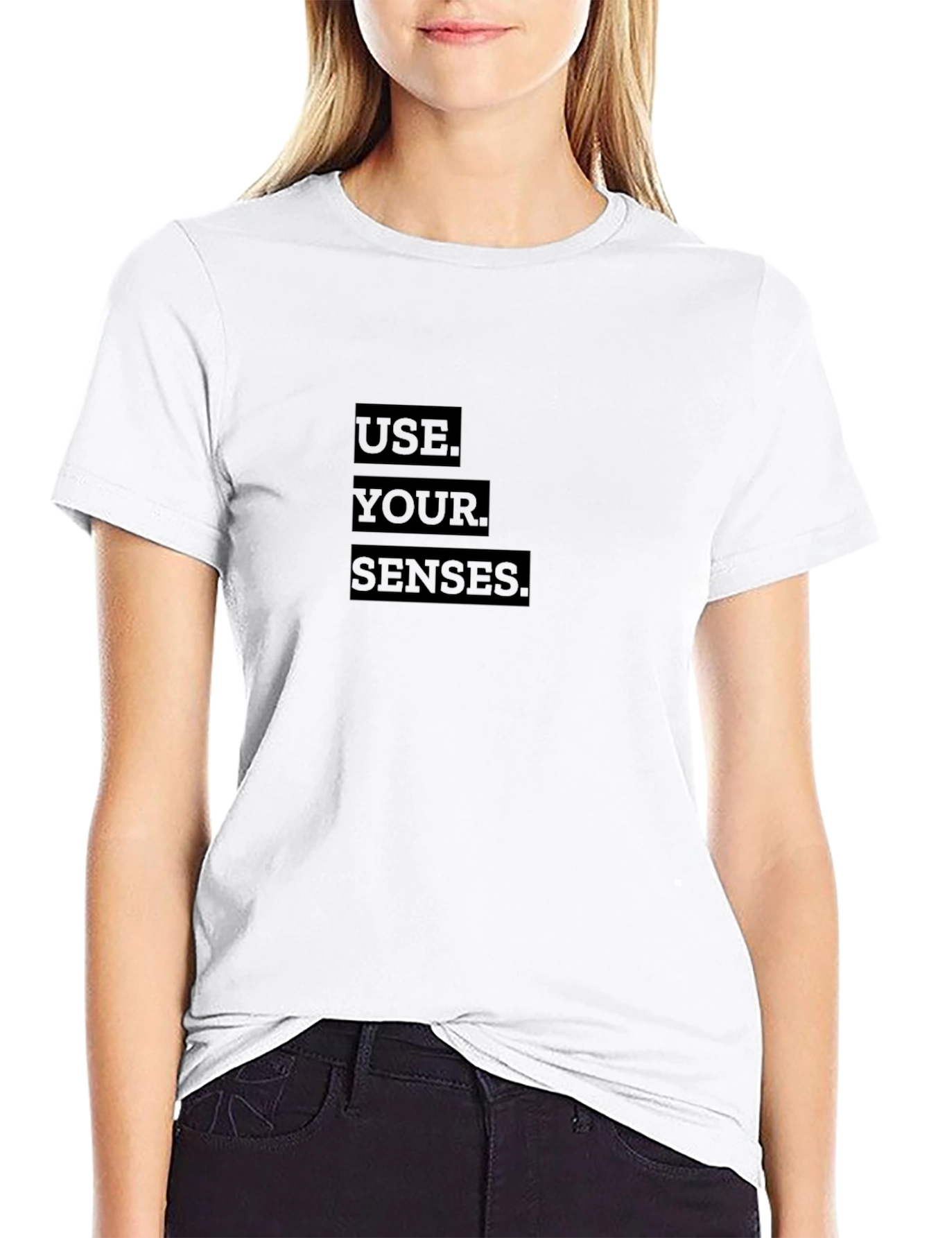 Black Use Your Senses Black T-Shirt view 9