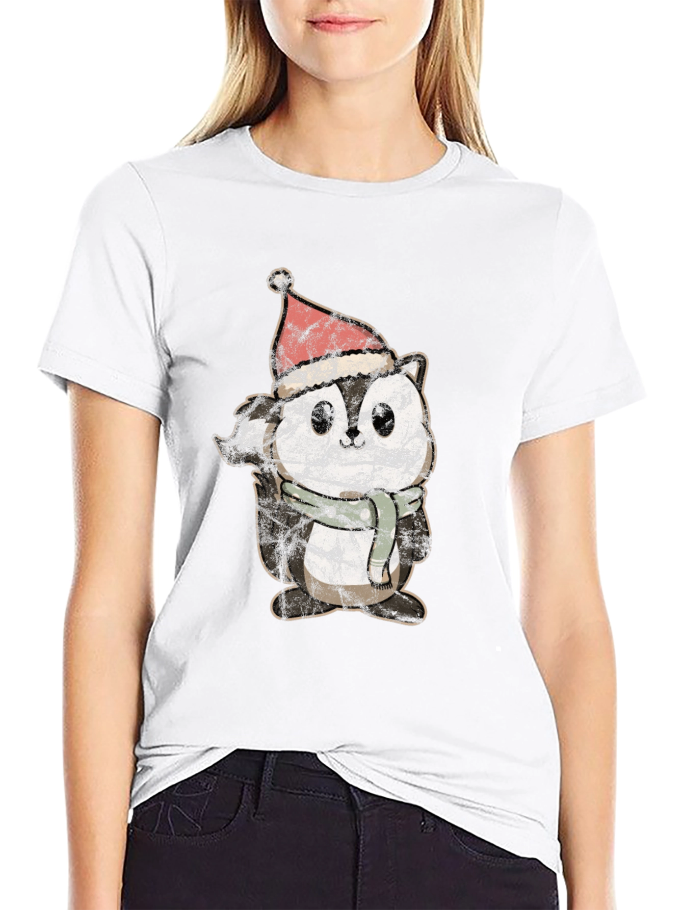 Black Holiday Squirrel Graphic T-Shirt view 9