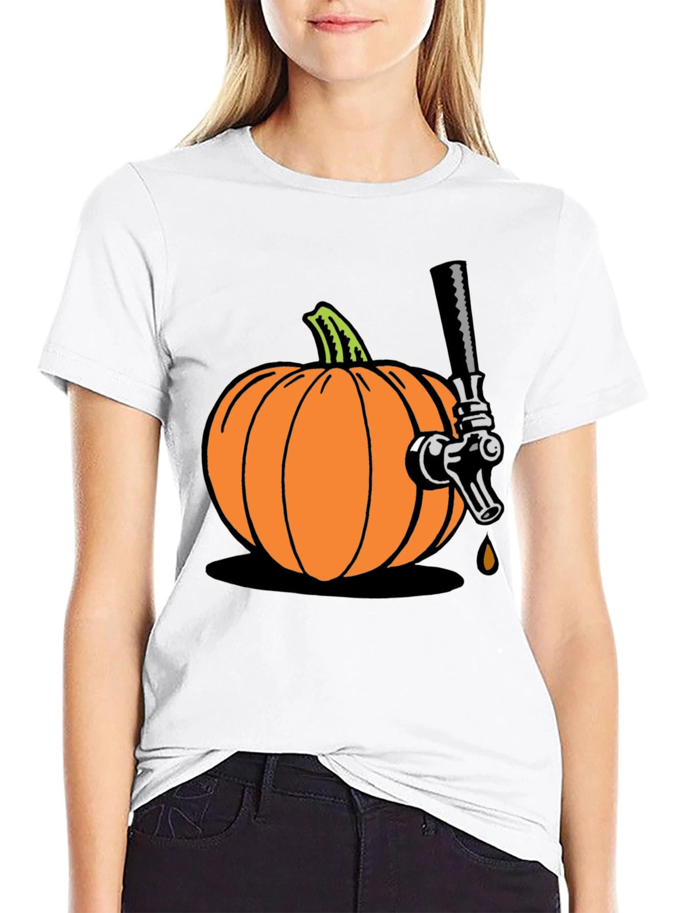 Black Pumpkin Beer Tap Graphic Tee view 9