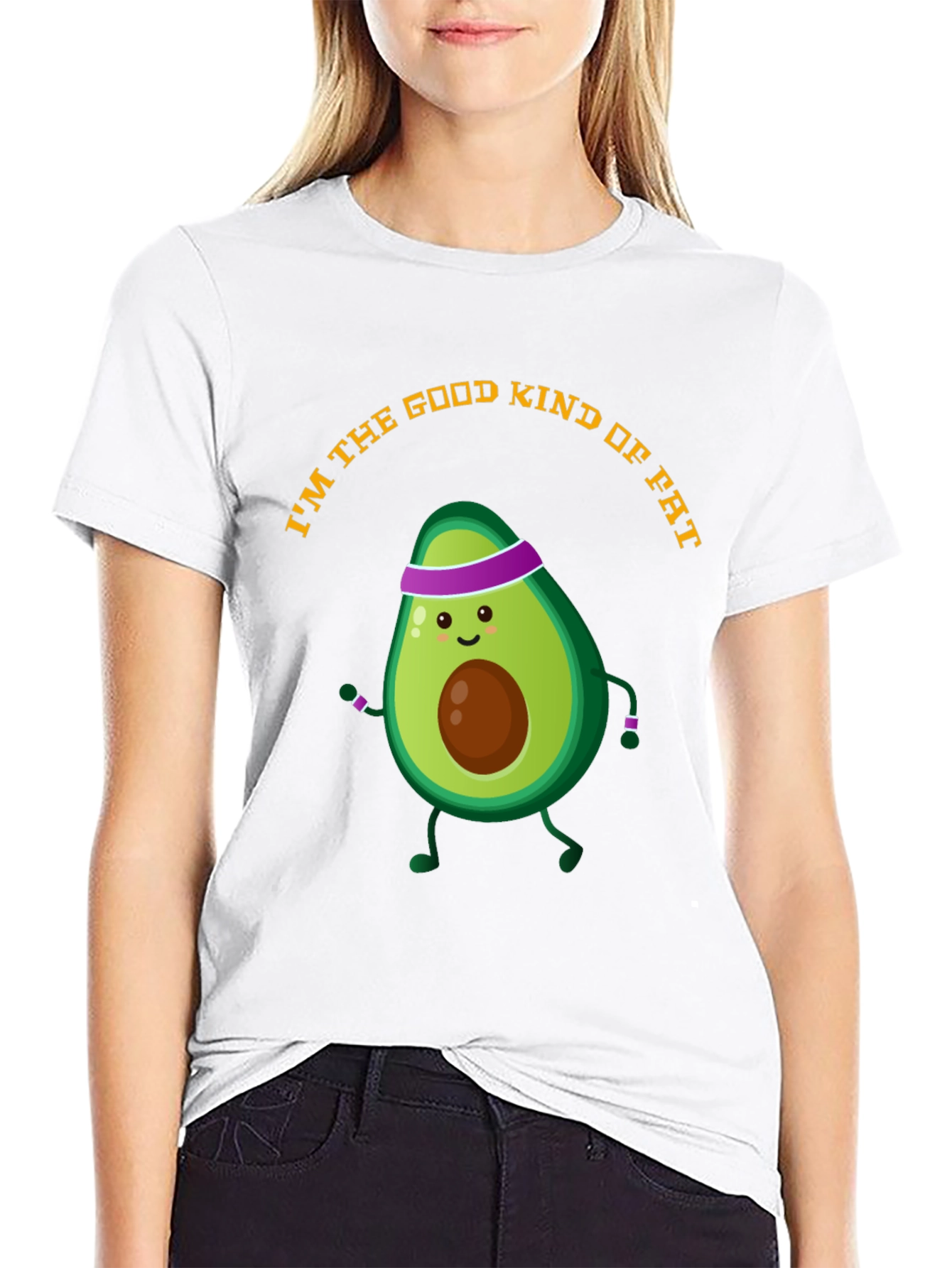 Black Avocado Gym Humor T-Shirt - Good Kind of Fat view 9
