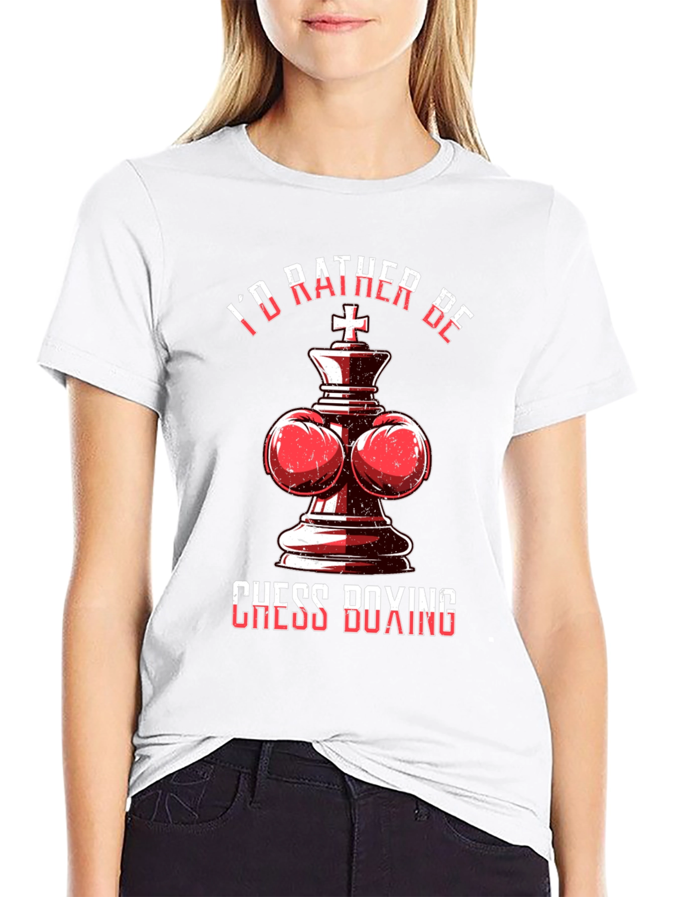 Black Chess Boxing T-Shirt - I'd Rather Be Playing Chess Boxing view 9