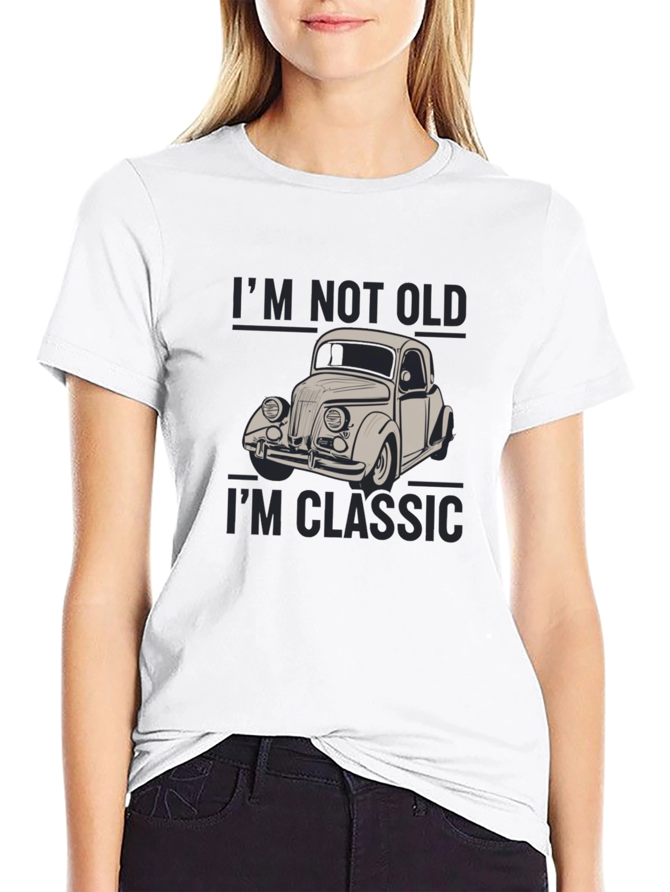 Black Classic Car Graphic Tee - I'm Not Old, I'm Classic! view 9