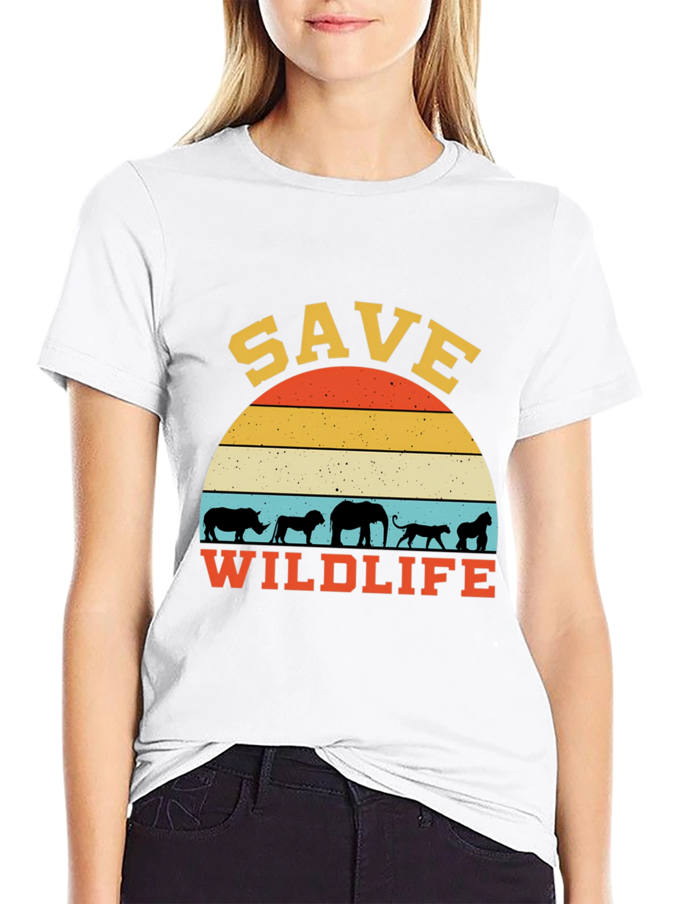 Black Save Wildlife T-Shirt - Graphic Tee view 9