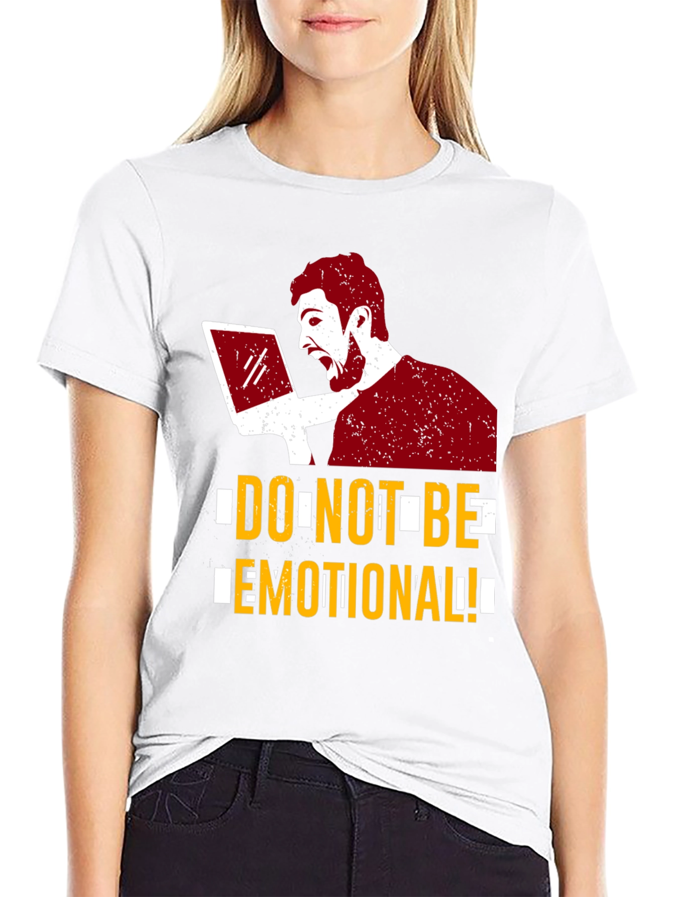 Black Do Not Be Emotional Graphic Tee - Black view 9