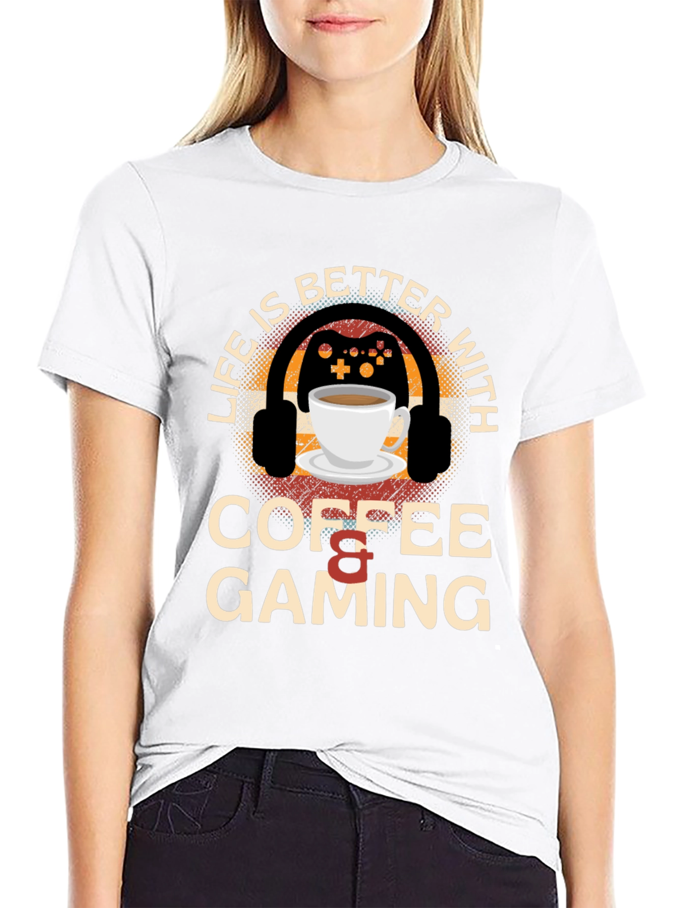 Black Coffee & Gaming T-Shirt - Gamer Life Style view 9