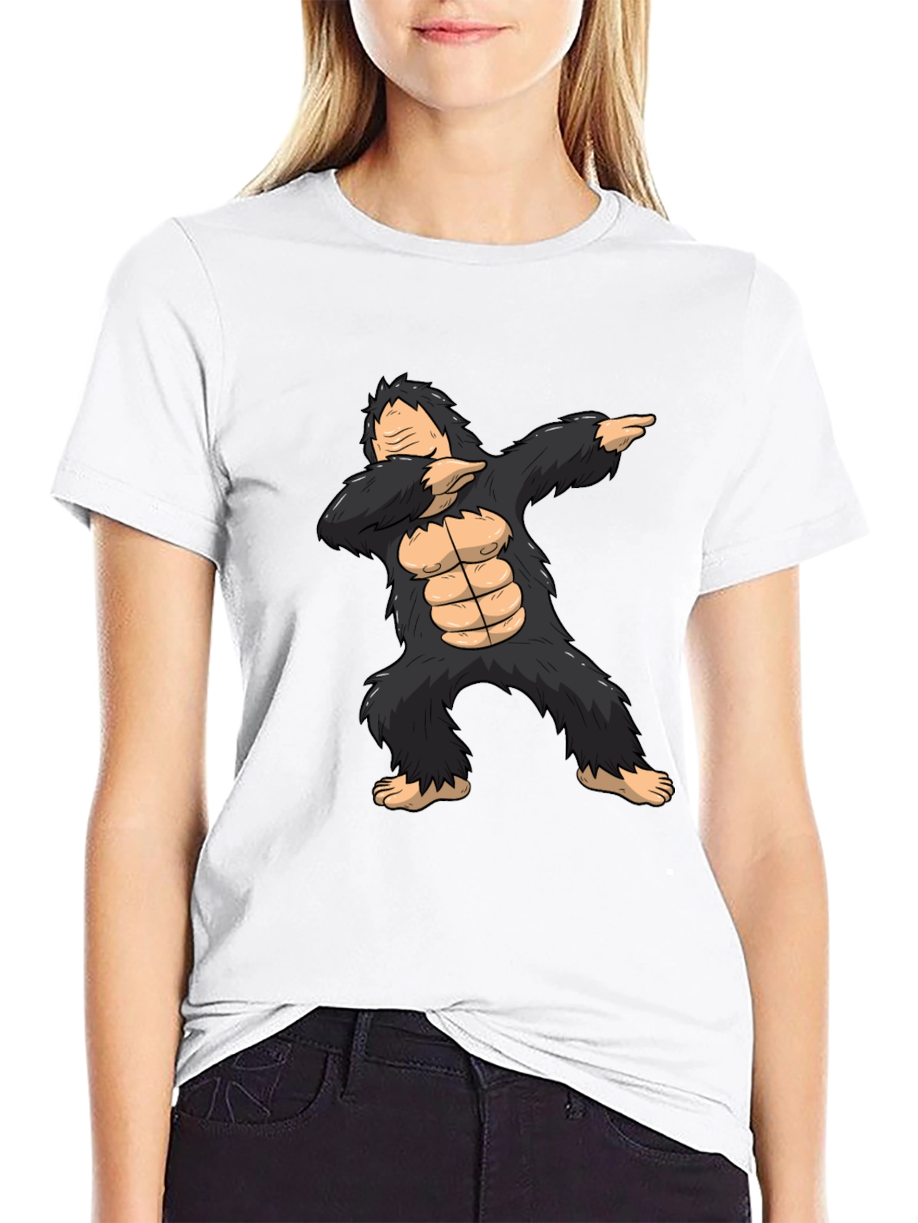 Black Dabbing Gorilla Graphic Tee - Black view 9