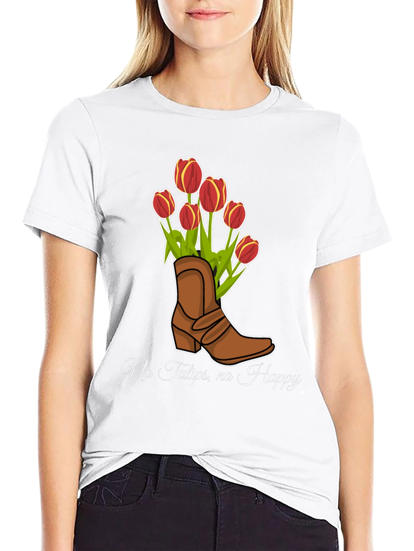 Black No Tulips, No Happy Graphic Tee view 9