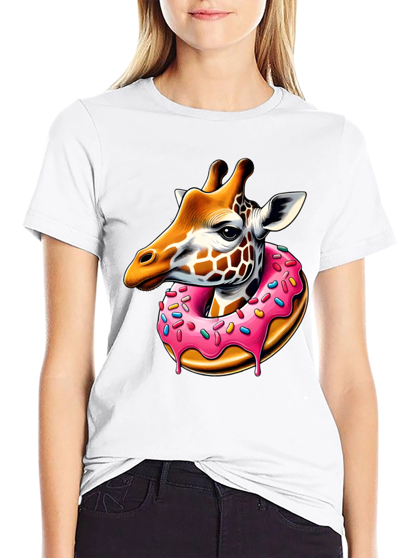 Black Giraffe Donut T-Shirt: Sweet Style! view 9