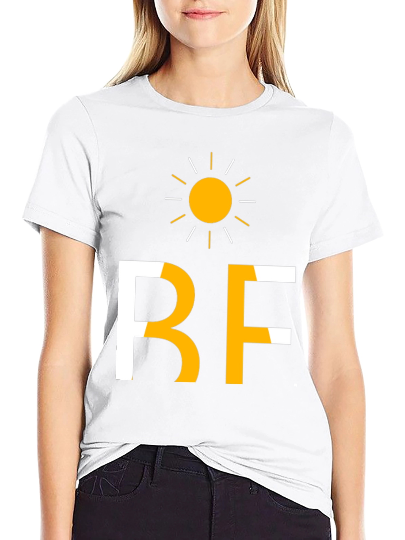 Black Sunny BF Graphic Tee - Casual Black T-Shirt view 9