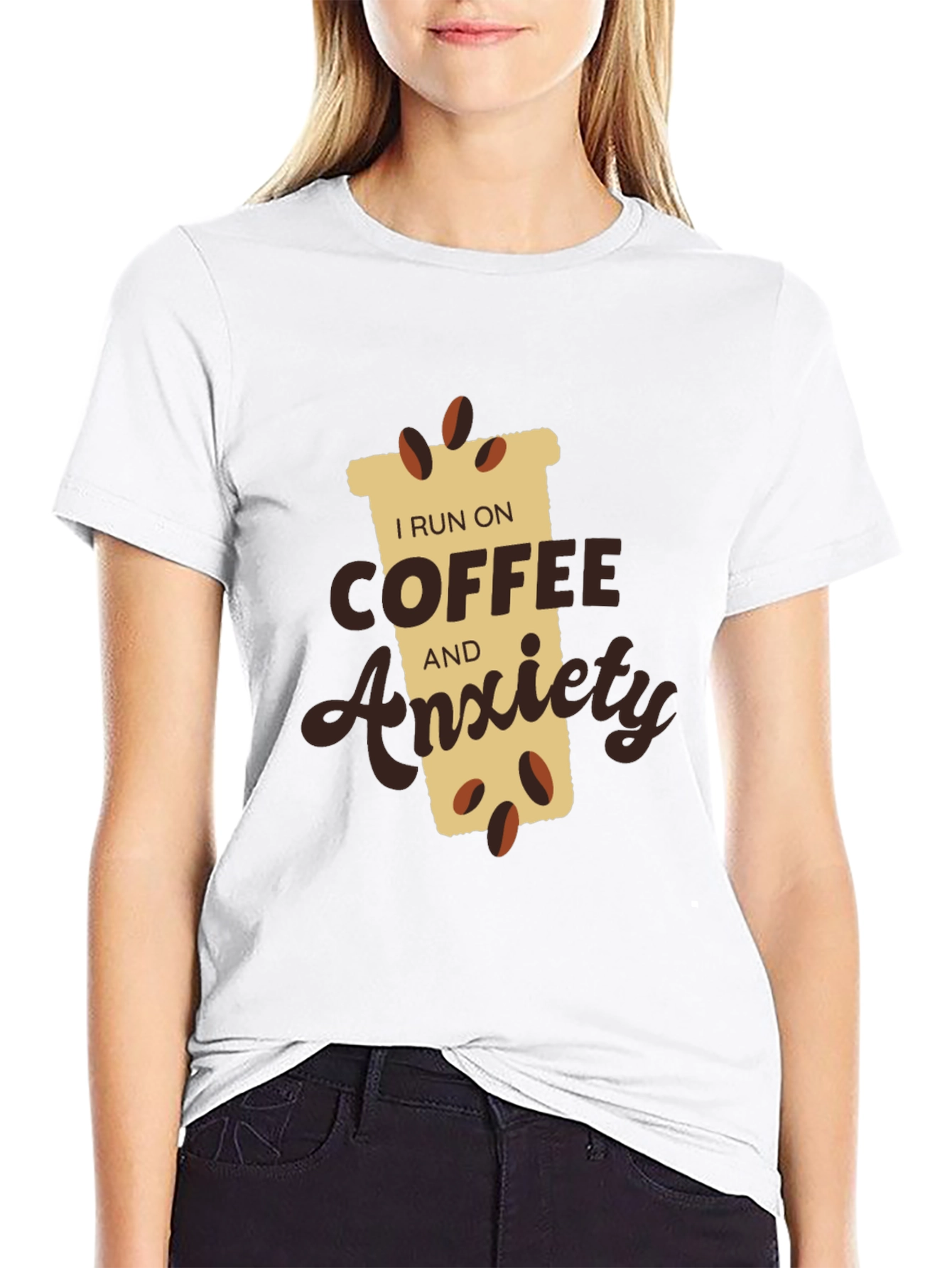 Black Coffee & Anxiety T-Shirt - Funny Graphic Tee view 9