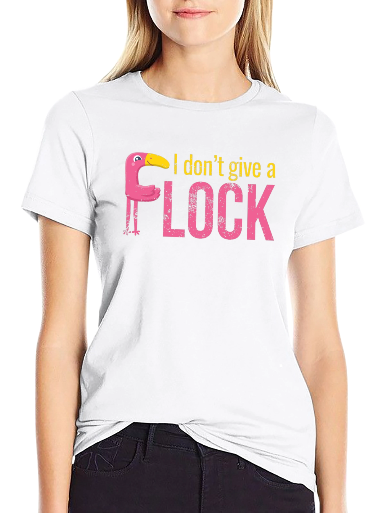Black I Don't Give a Flock T-Shirt view 9