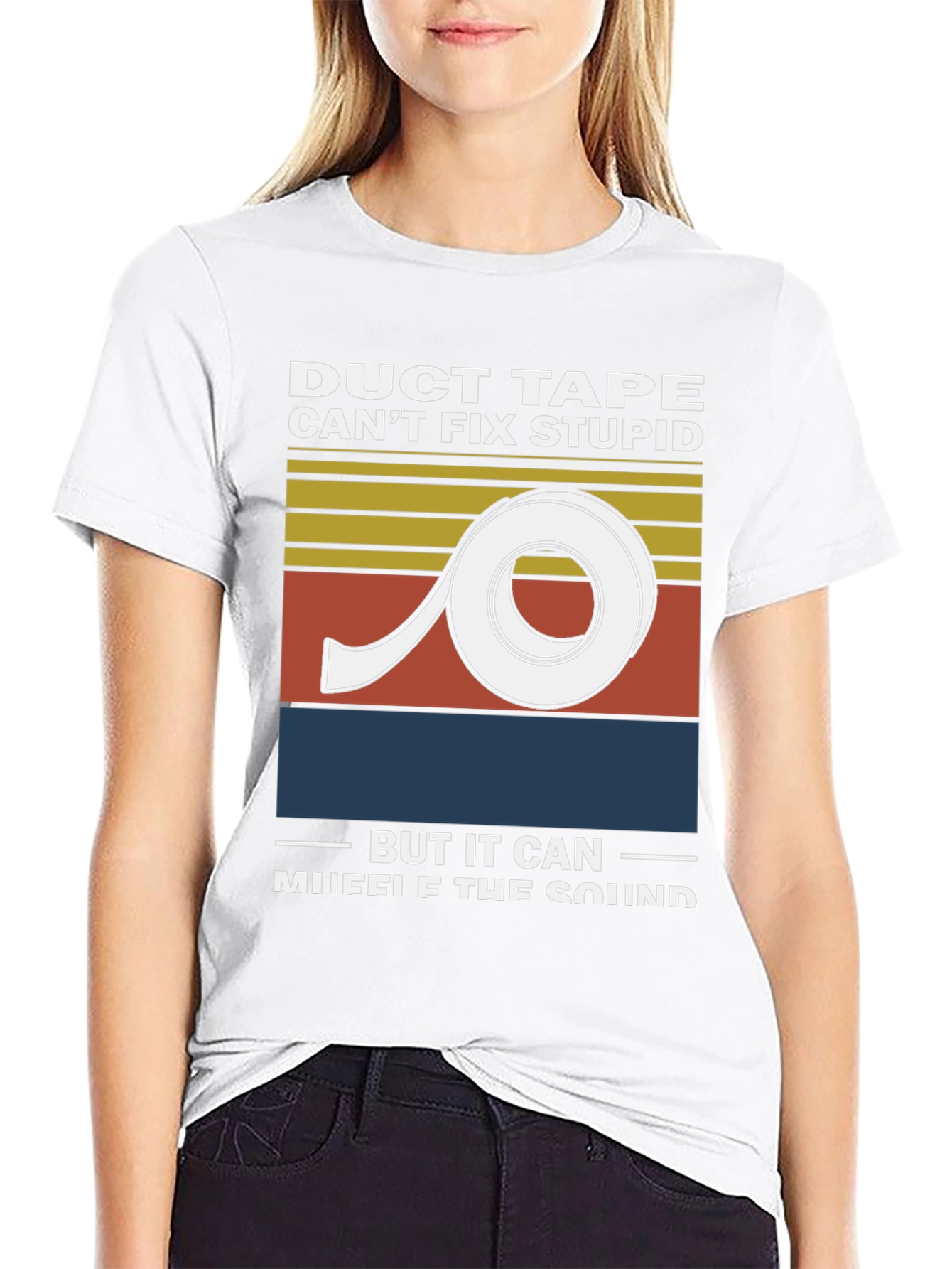 Black Duct Tape Muffle Funny Humor T-Shirt view 9