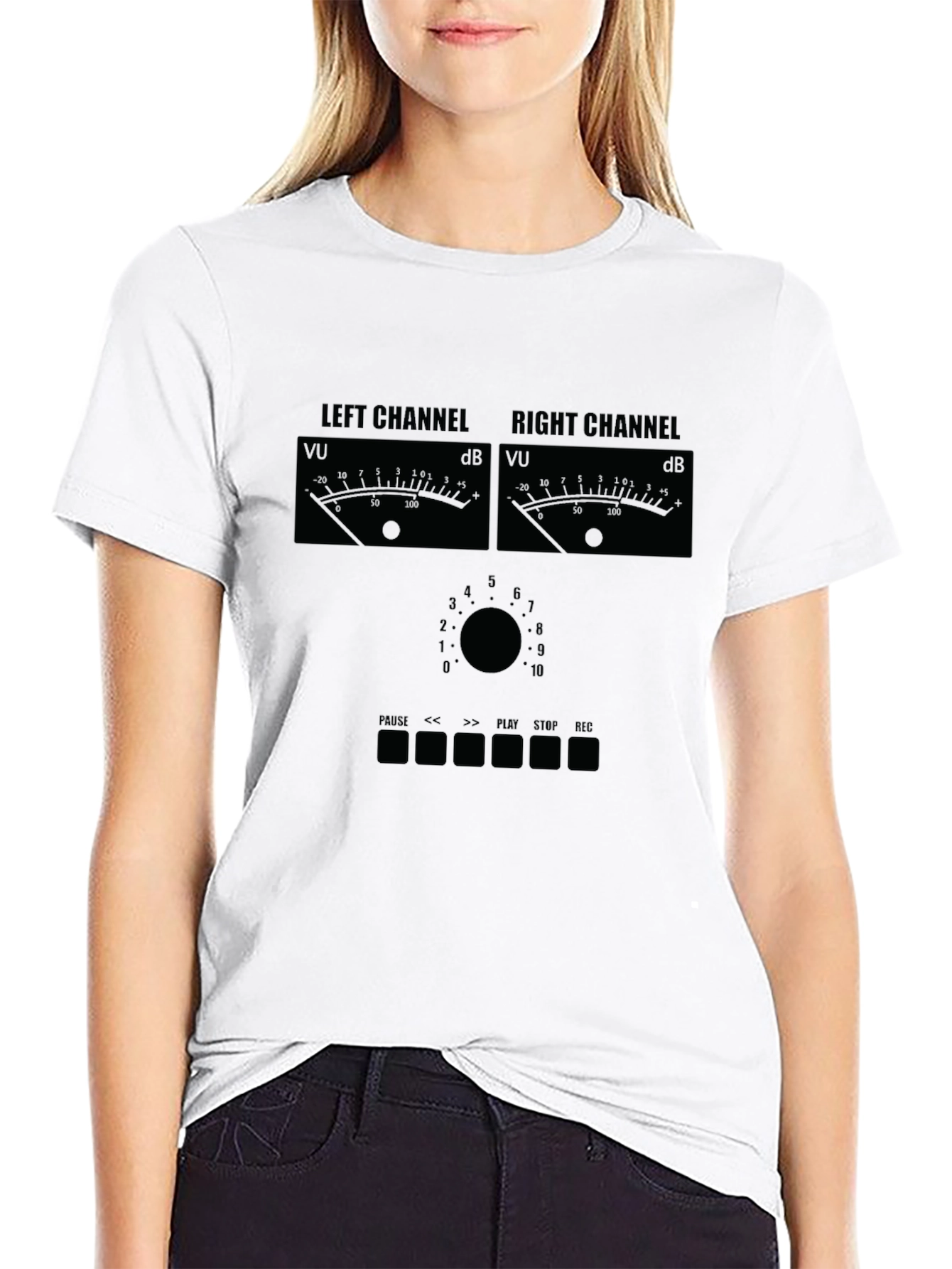 Black Analog Audio Mixer Graphic Tee - Black view 9