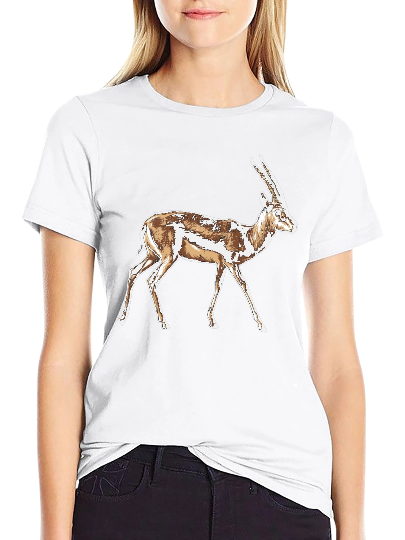 Black Gazelle Graphic T-Shirt - Stylish Animal Print Tee view 9