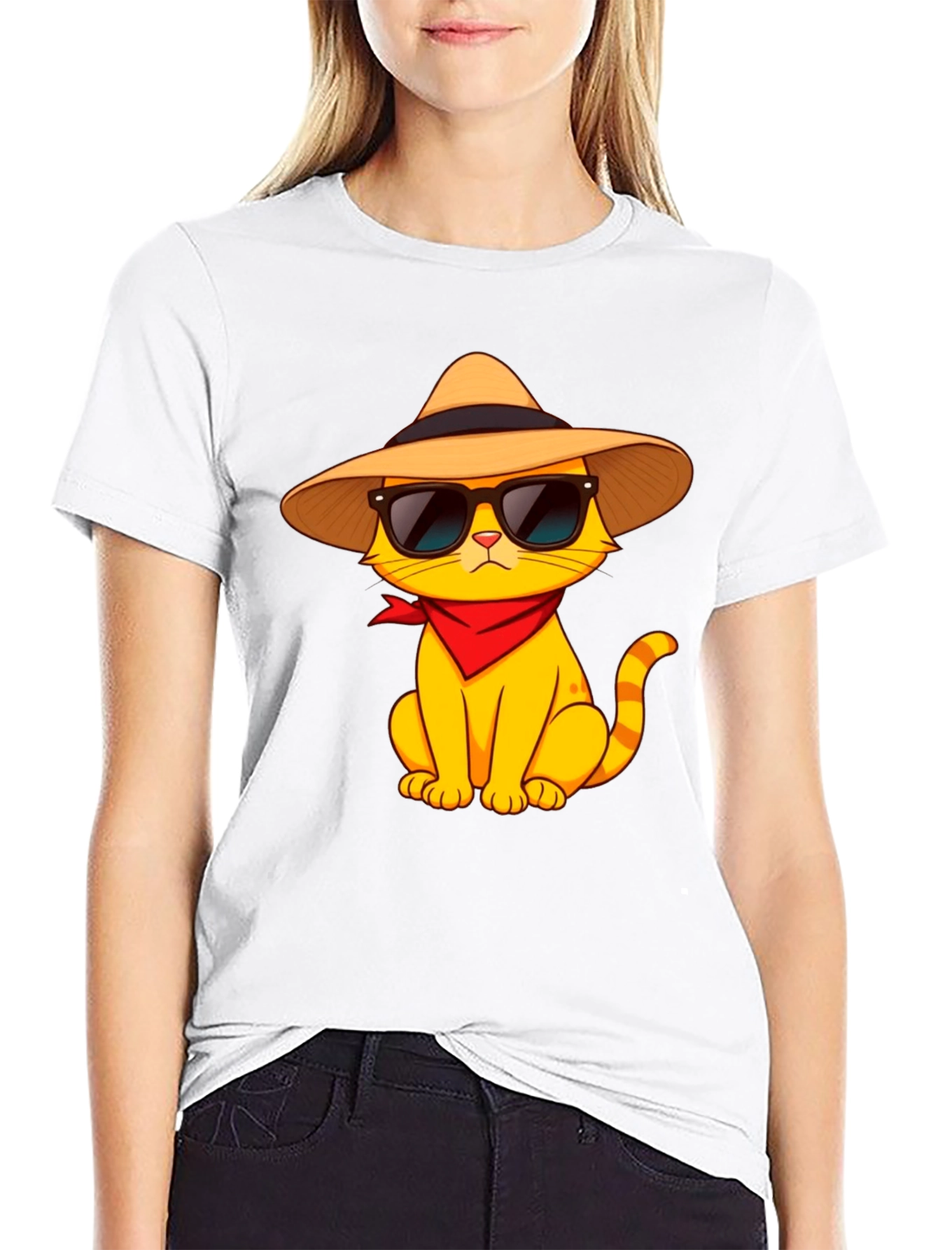 Black Cool Cat T-Shirt - Stylish Graphic Tee view 9