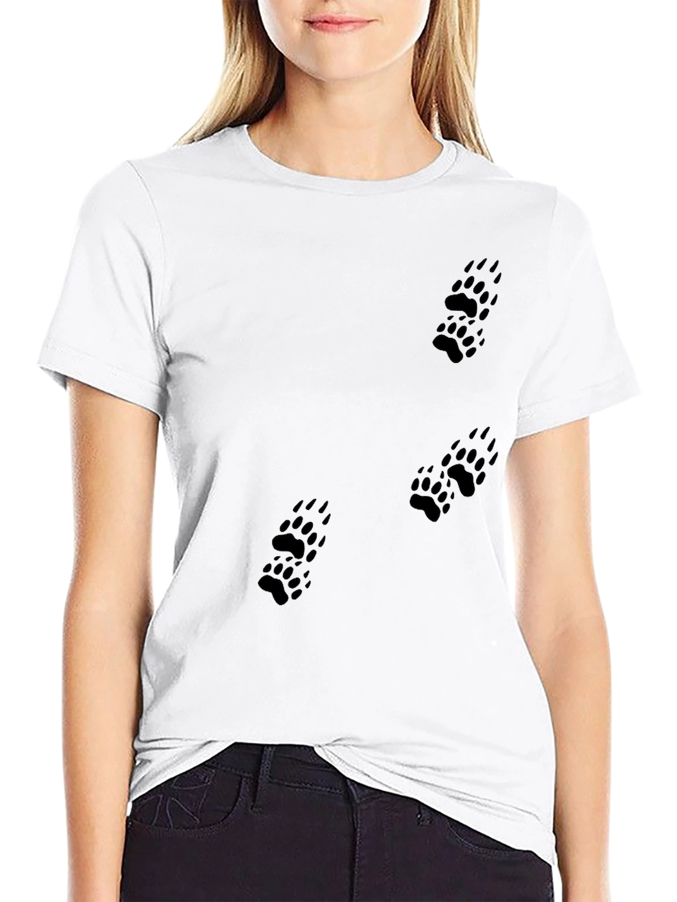 Black Black Bear Paw Print T-Shirt - Men's view 9