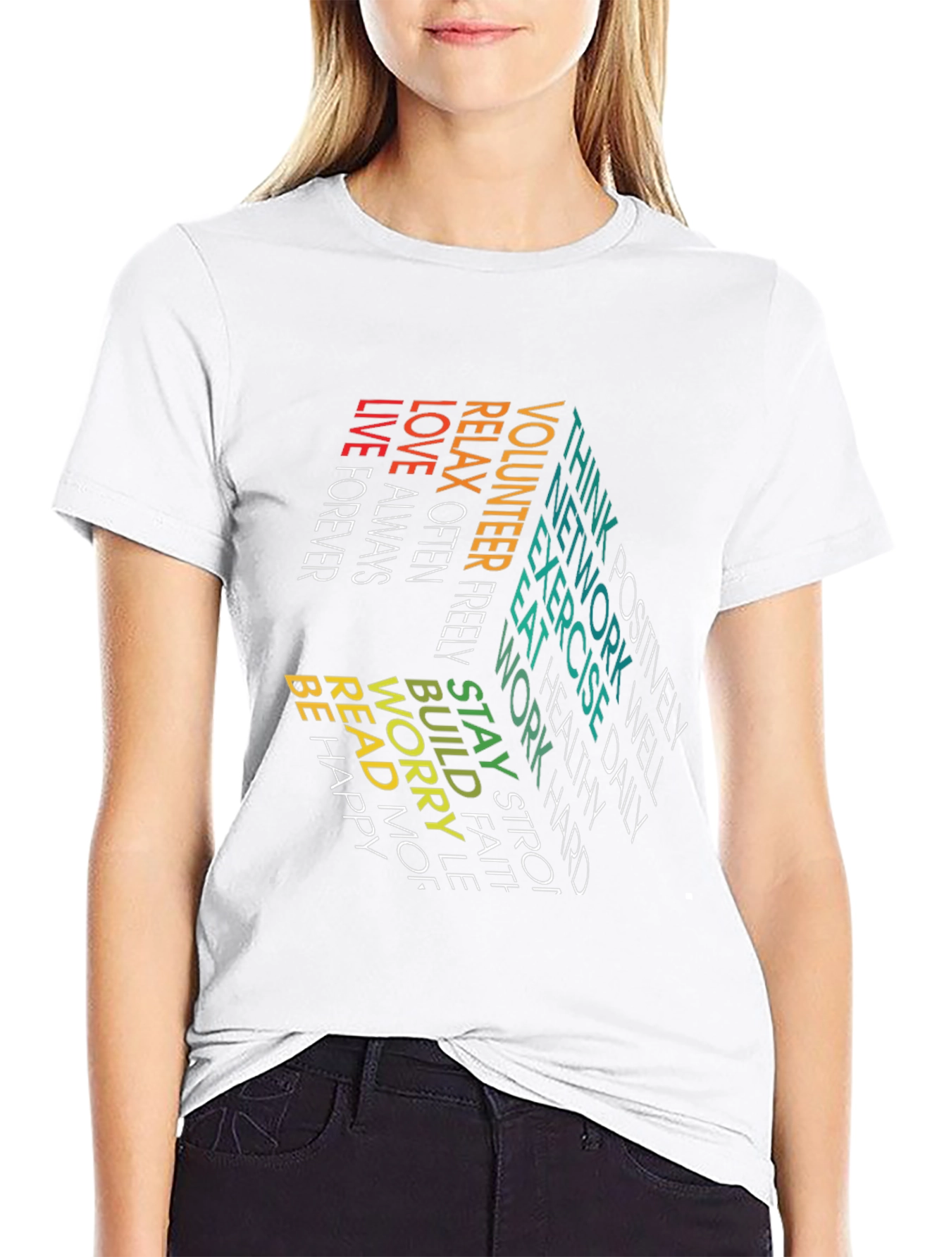 Black Inspirational Word Art T-Shirt view 9