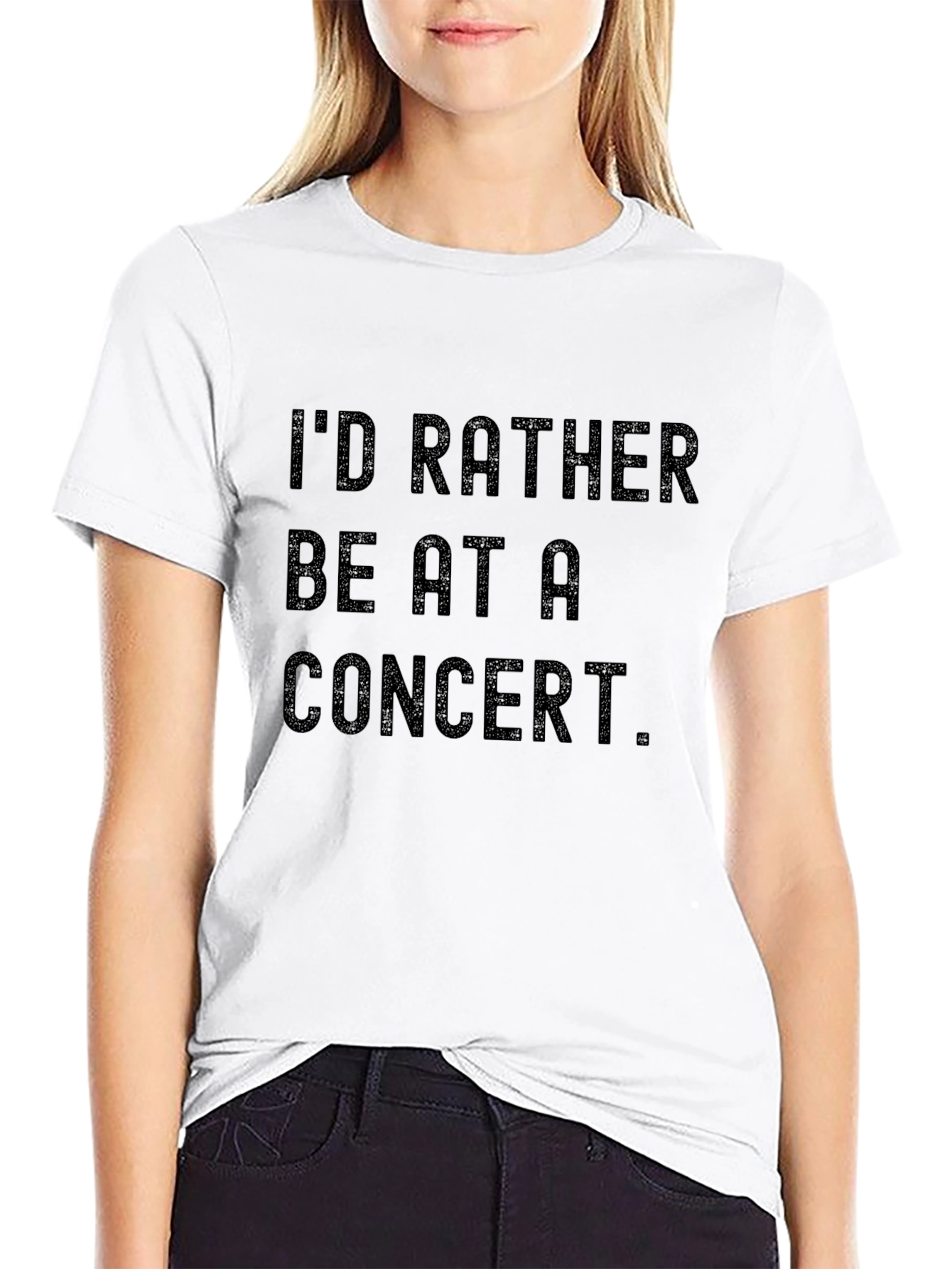 Black Concert Lover Tee: I'd Rather Be at a Concert T-Shirt view 9