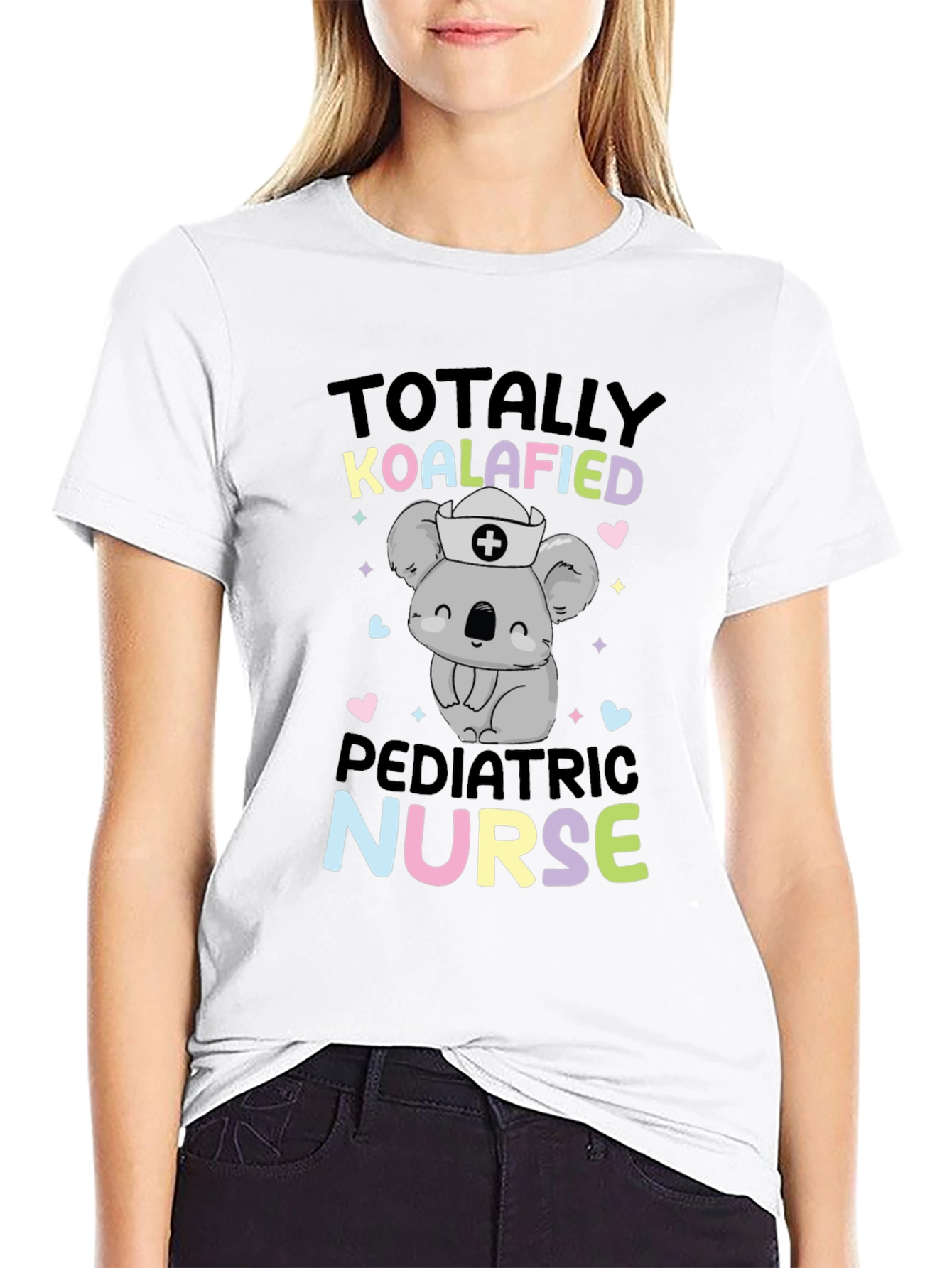 Black Totally Koalafied Pediatric Nurse T-Shirt view 9