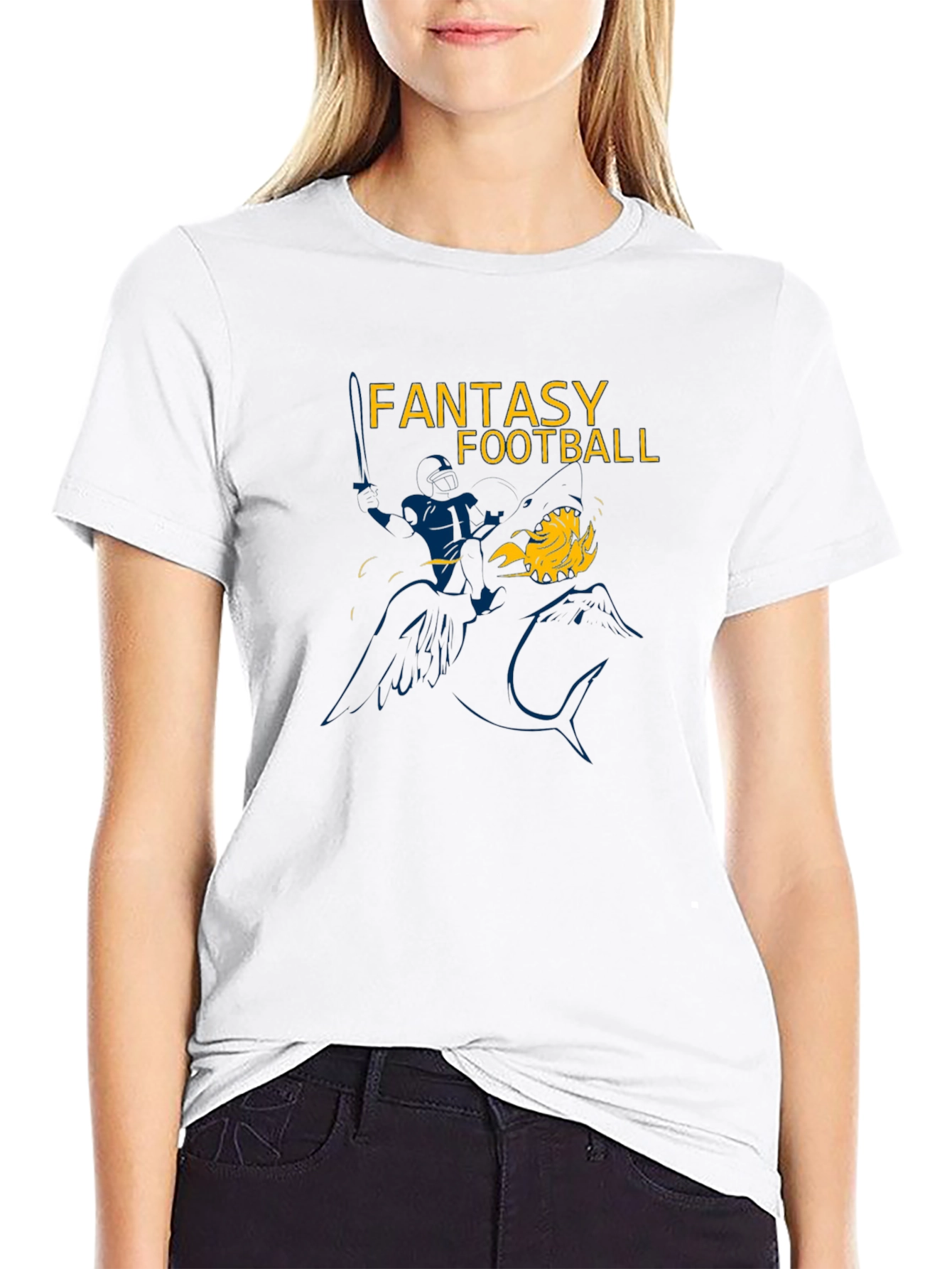 Black Fantasy Football Black Graphic Tee for Men view 9