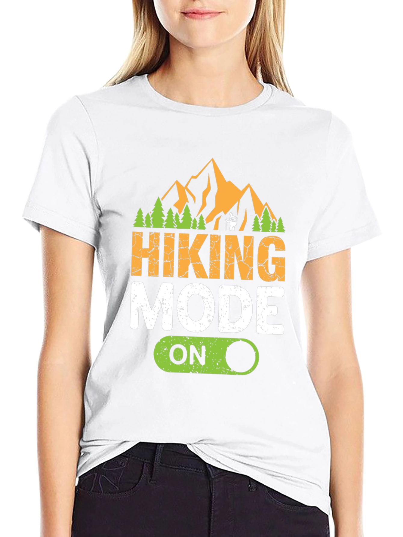 Black Hiking Mode On Graphic Tee - Adventure Ready! view 9