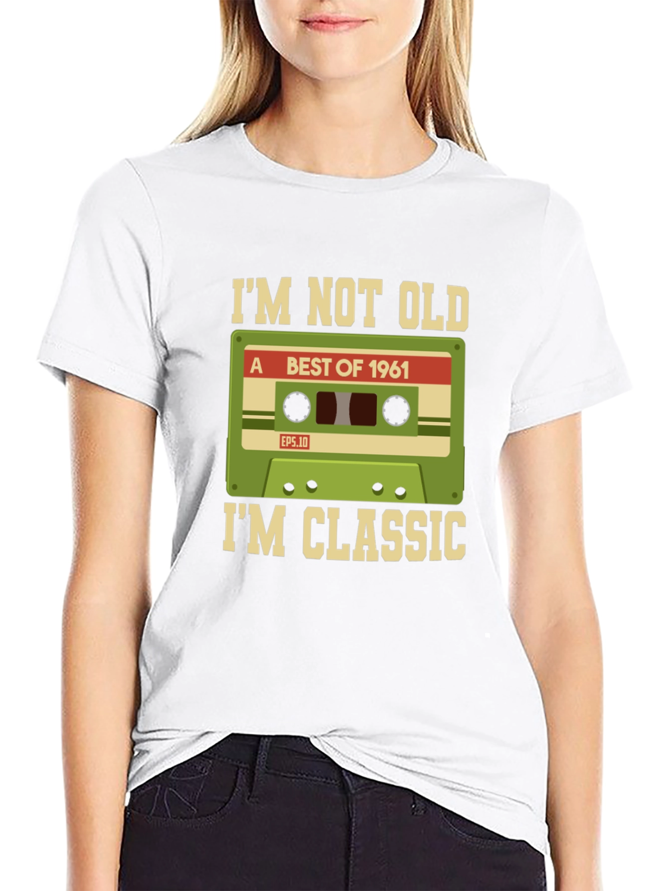 Black I'm Not Old, I'm Classic 1961 Cassette Tape T-Shirt view 9