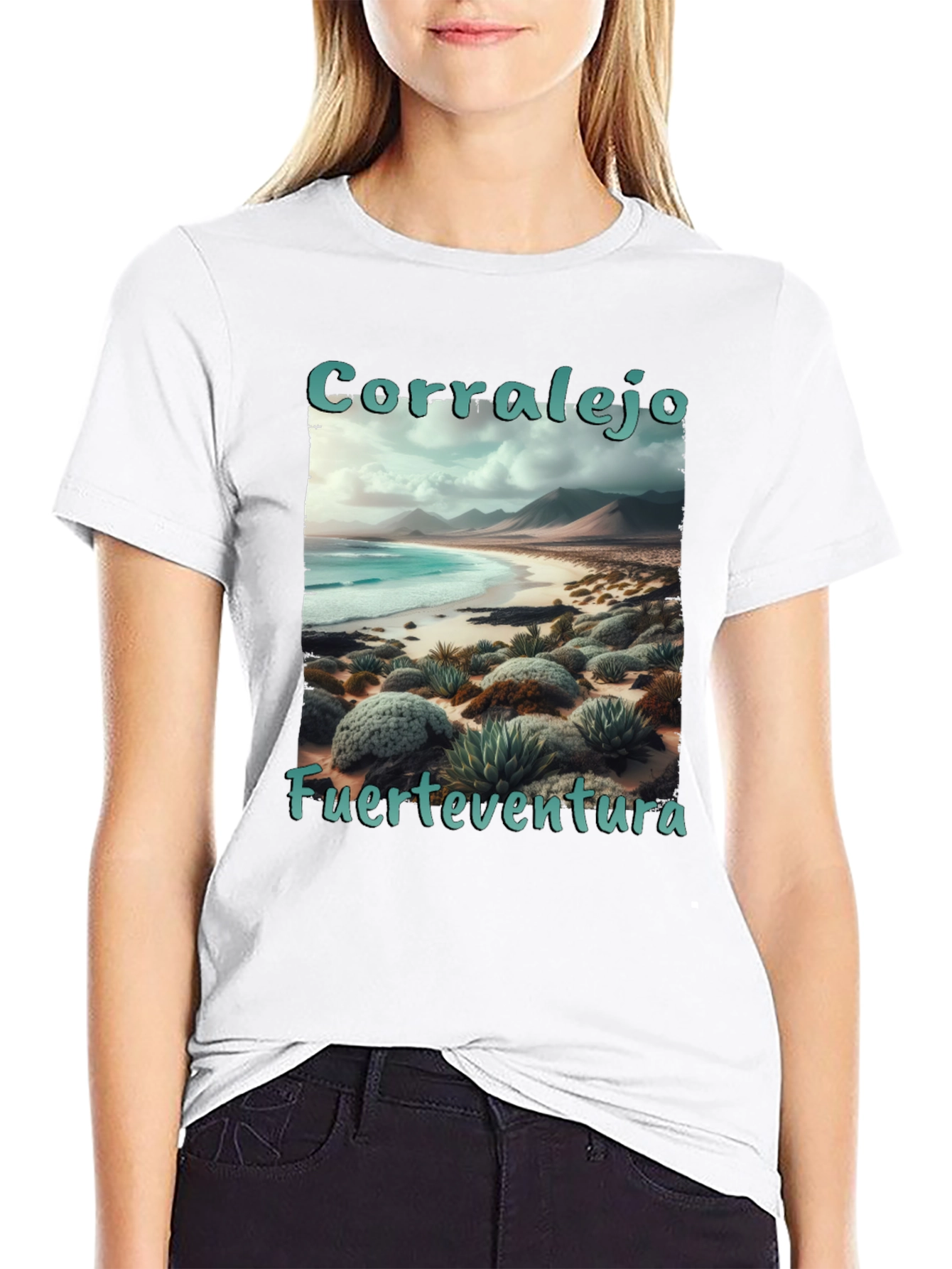 Black Corralejo Fuerteventura Beach T-Shirt view 9
