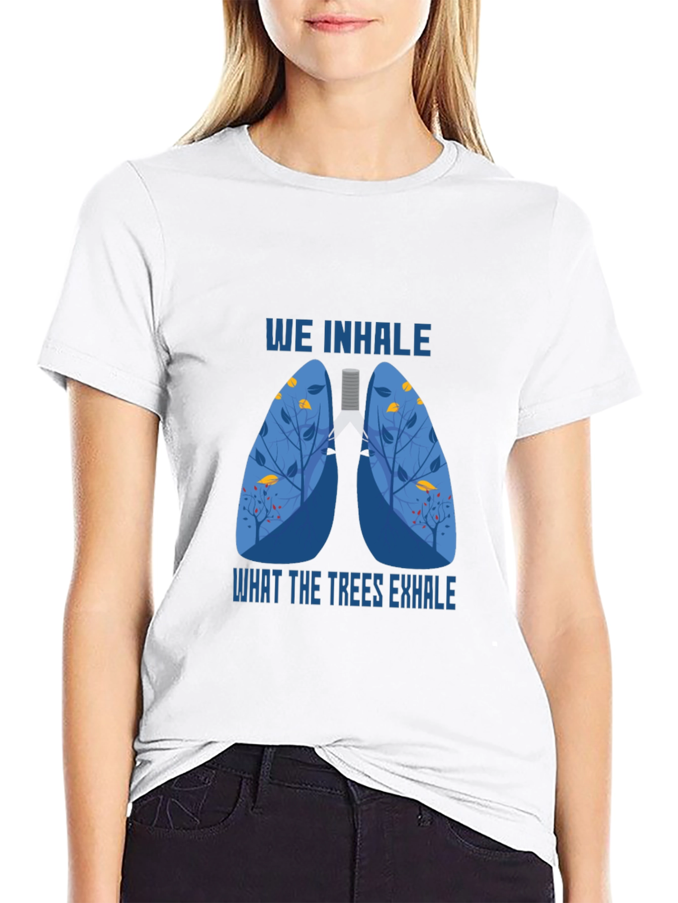 Black Nature Lungs Graphic Tee - We Inhale What Trees Exhale view 9