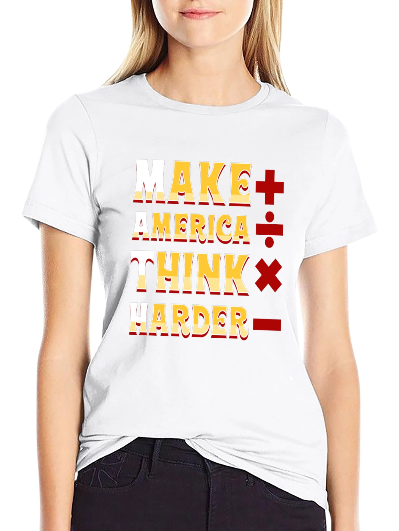 Black Make America Think Harder Graphic T-Shirt view 9