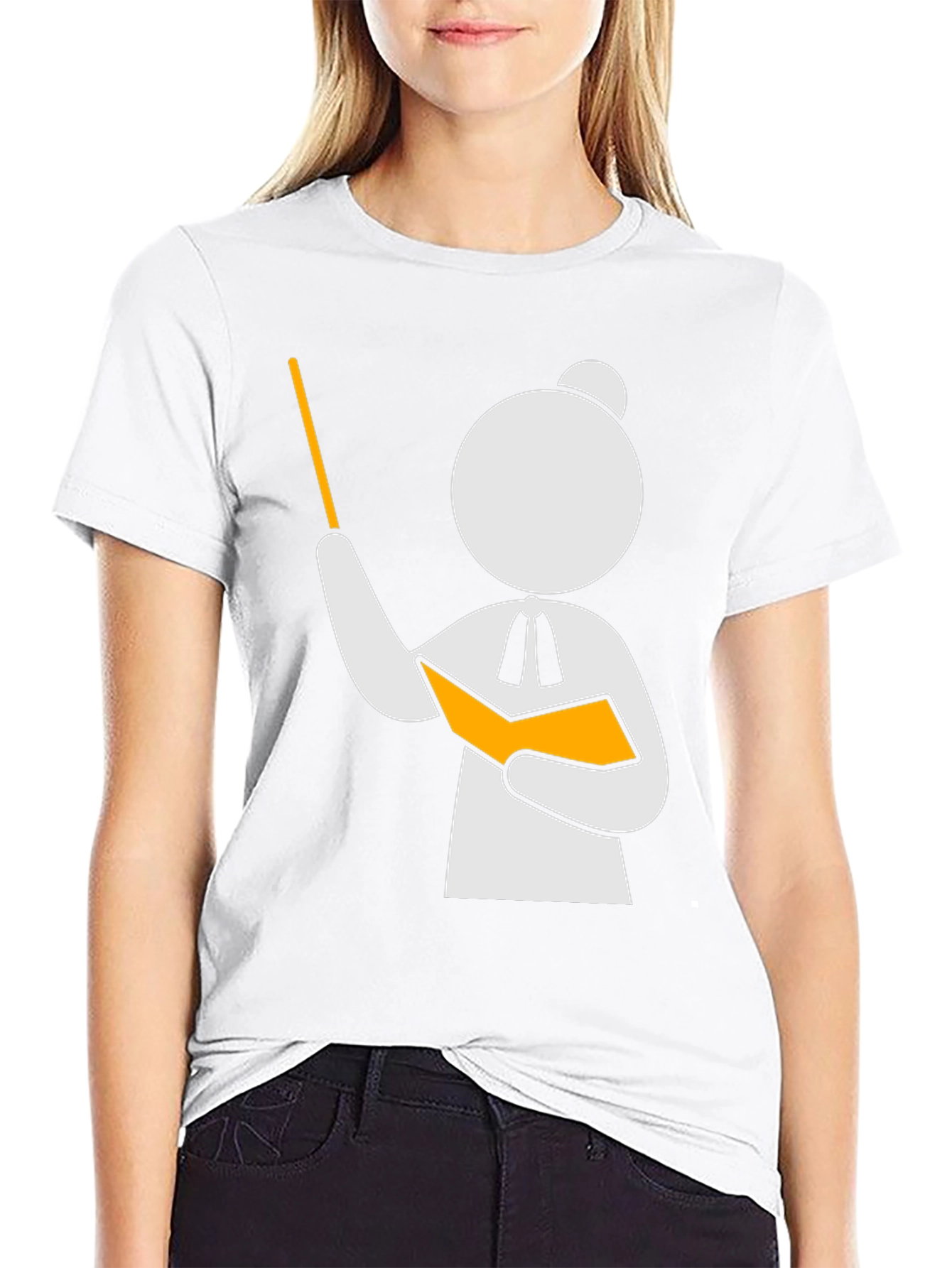 Black Teacher Stick Figure Black T-Shirt view 9