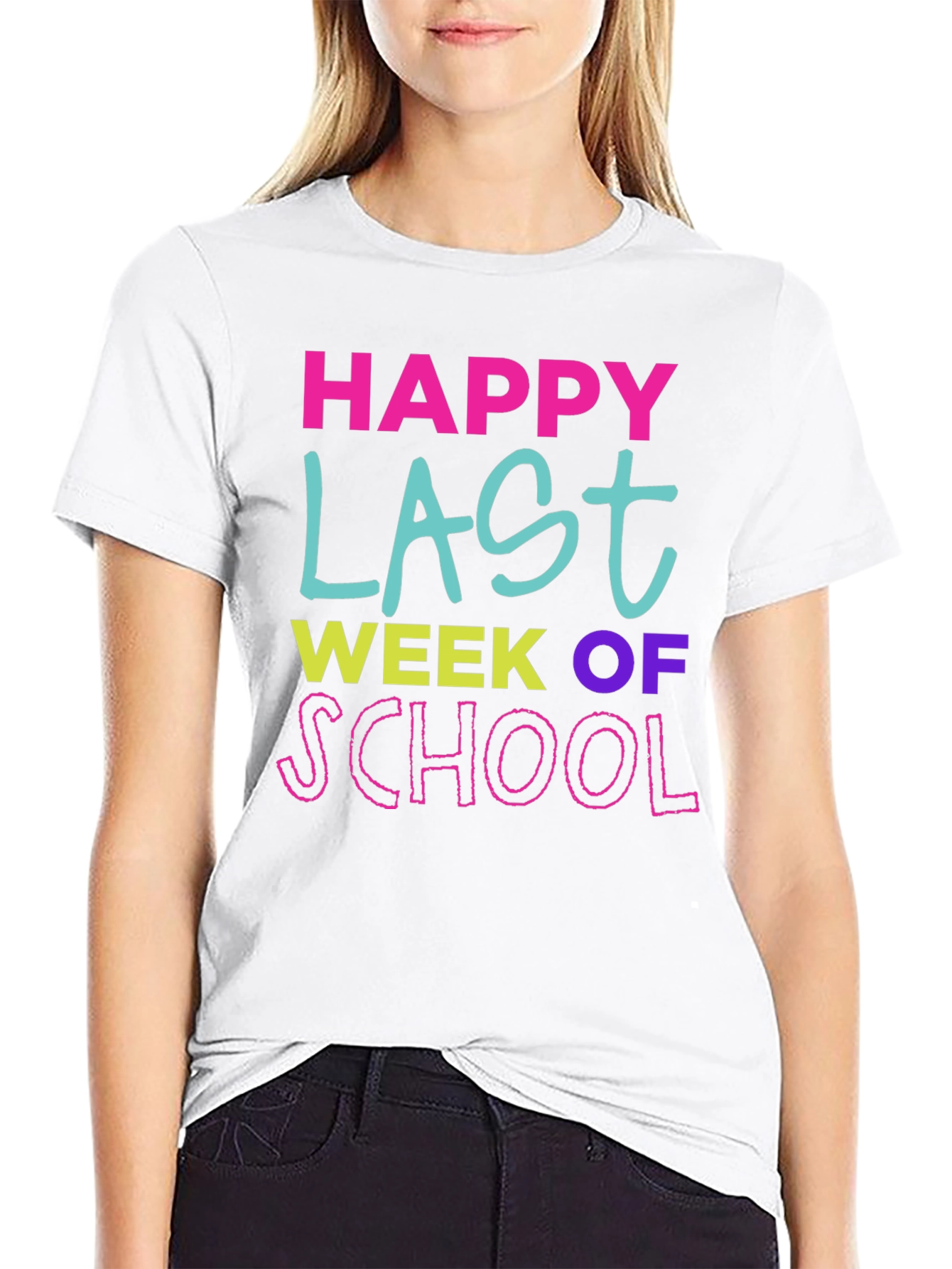 Black Happy Last Week of School T-Shirt view 9