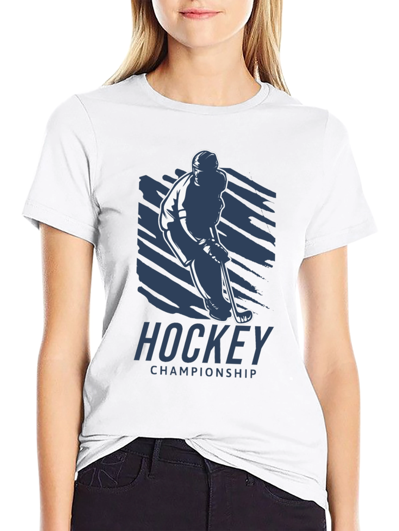 Black Hockey Championship T-Shirt - Black view 9